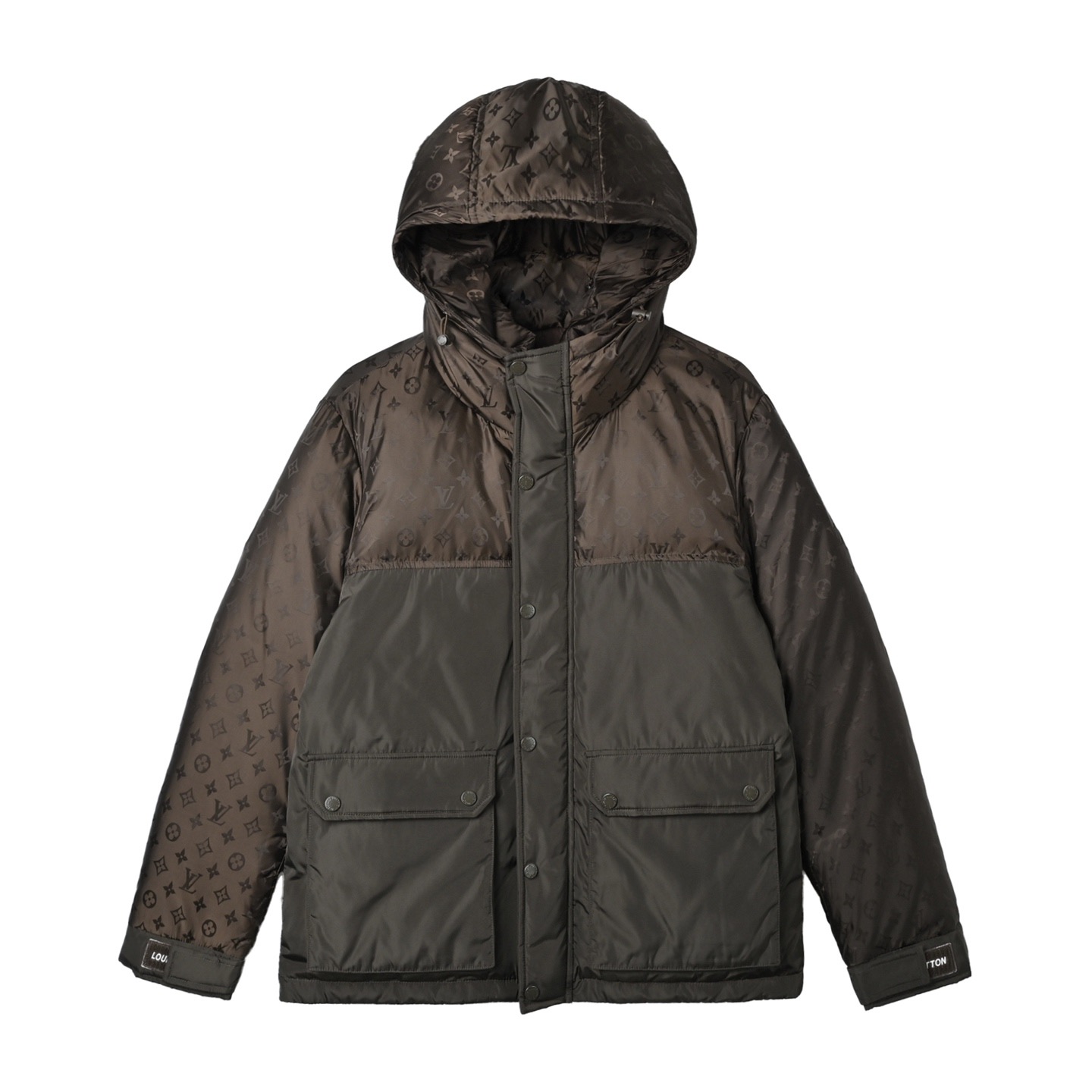 Louis Vuitton Monogram Patchwork Hooded Down Jacket view 3