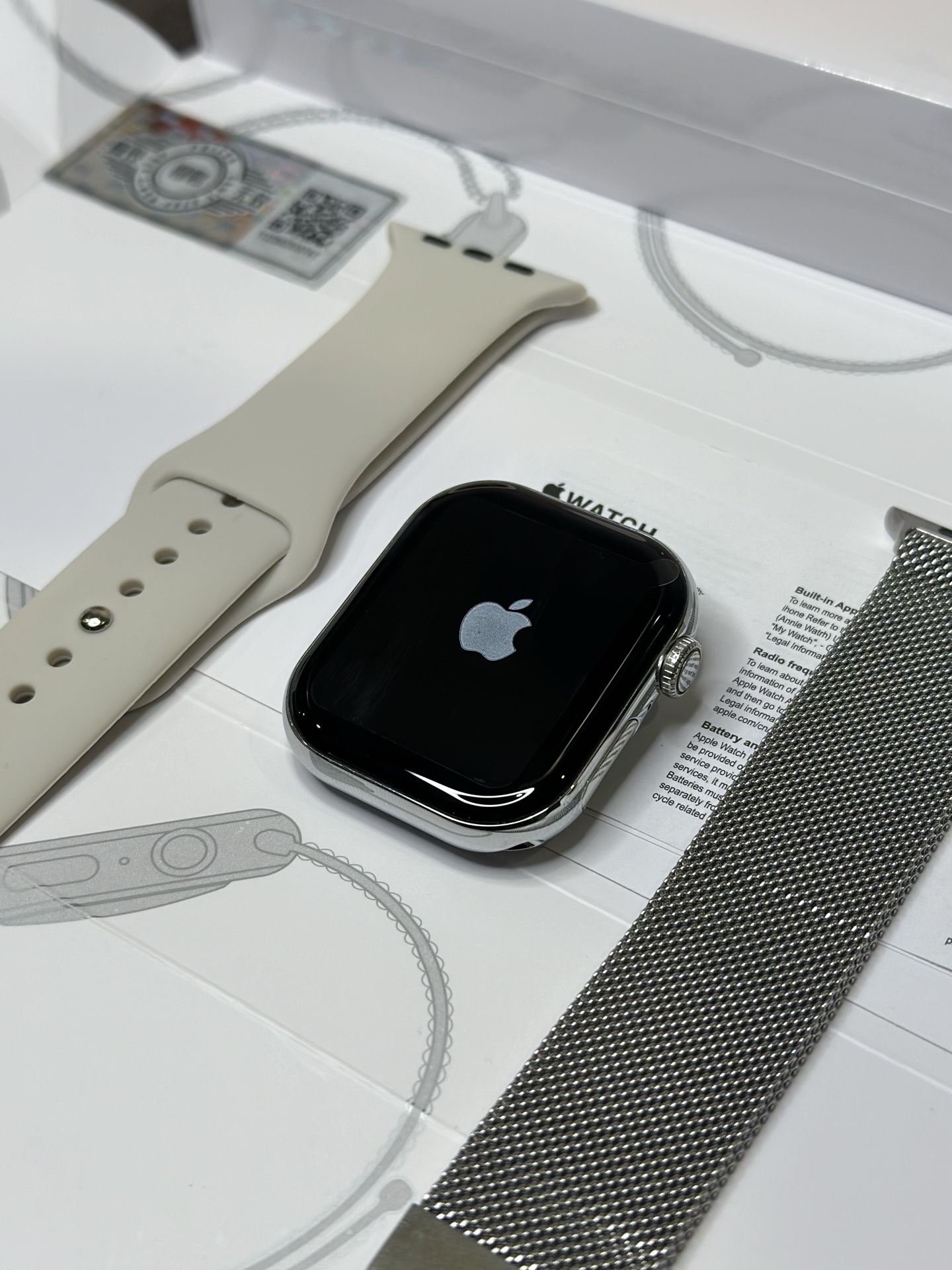 Apple Watch Series 10 46mm Titanium 1:1 Replica Smartwatch (Snake-Year Edition, Bright Silver)