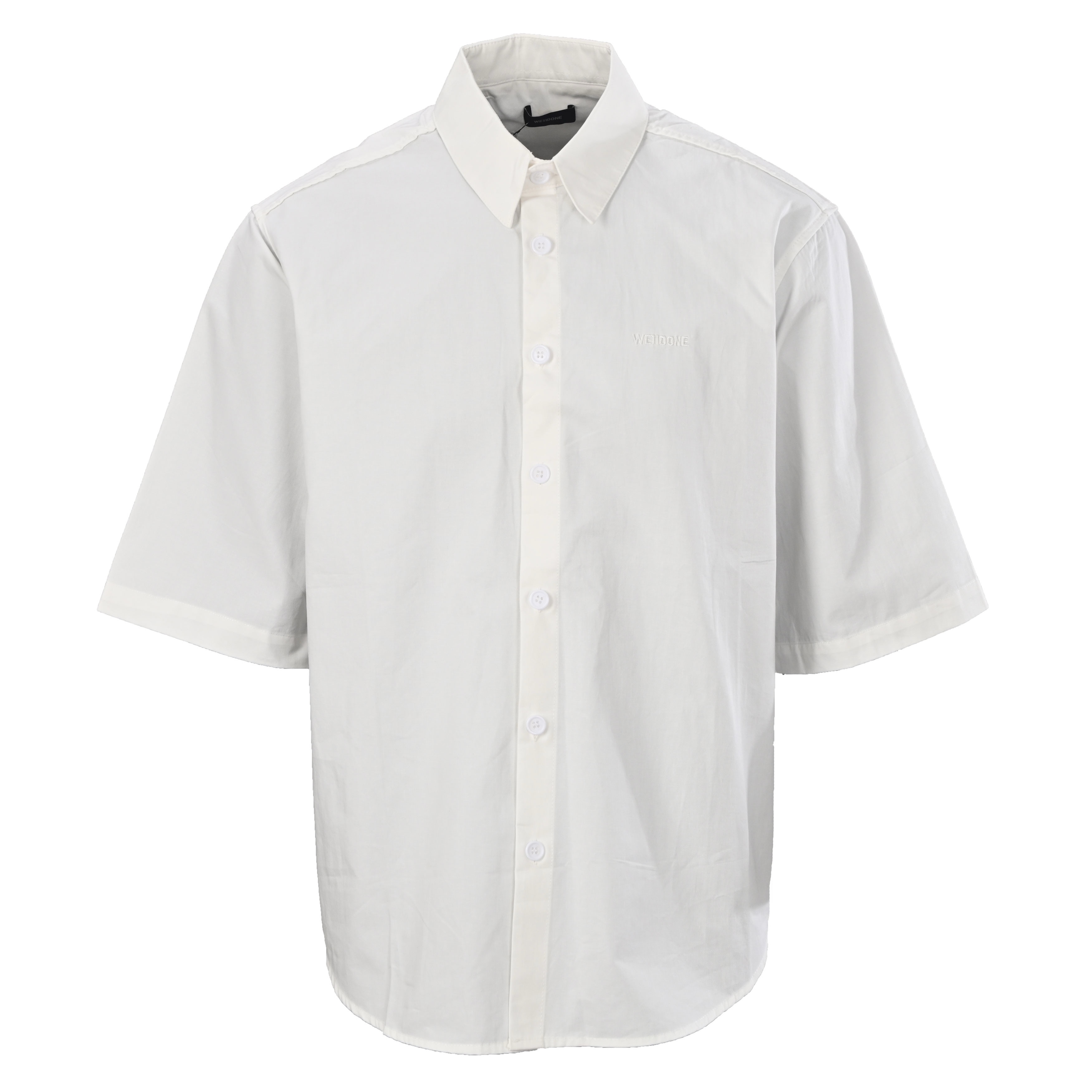 We11done Colorblock Letter-Print Short-Sleeve Shirt