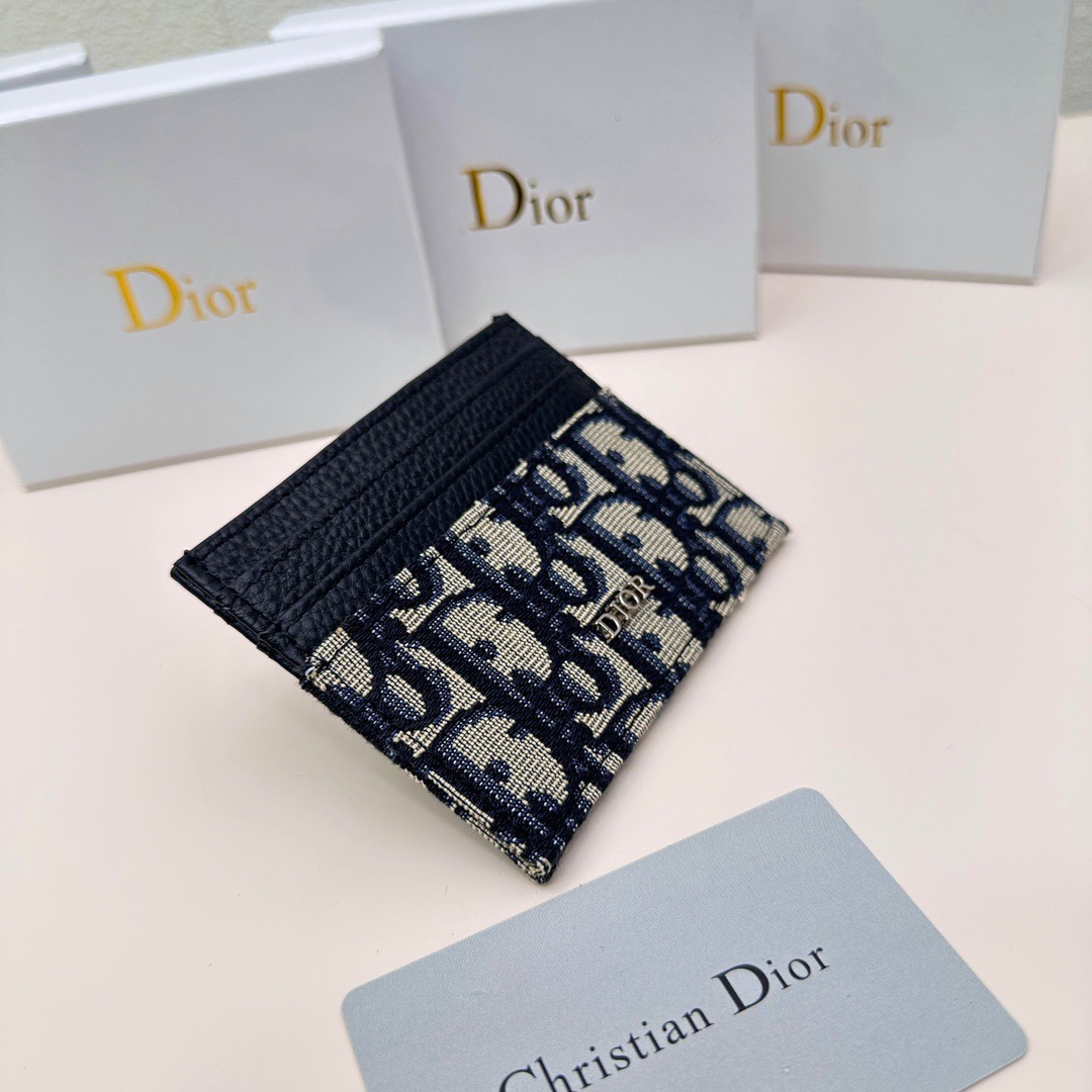 Dior D43 Slim Card Holder Calfskin Black view