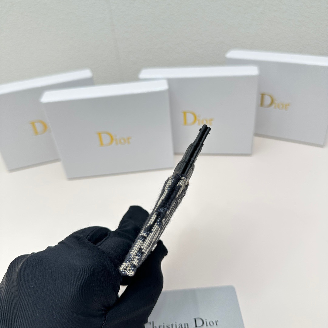 Dior D43 Slim Card Holder Calfskin Black view