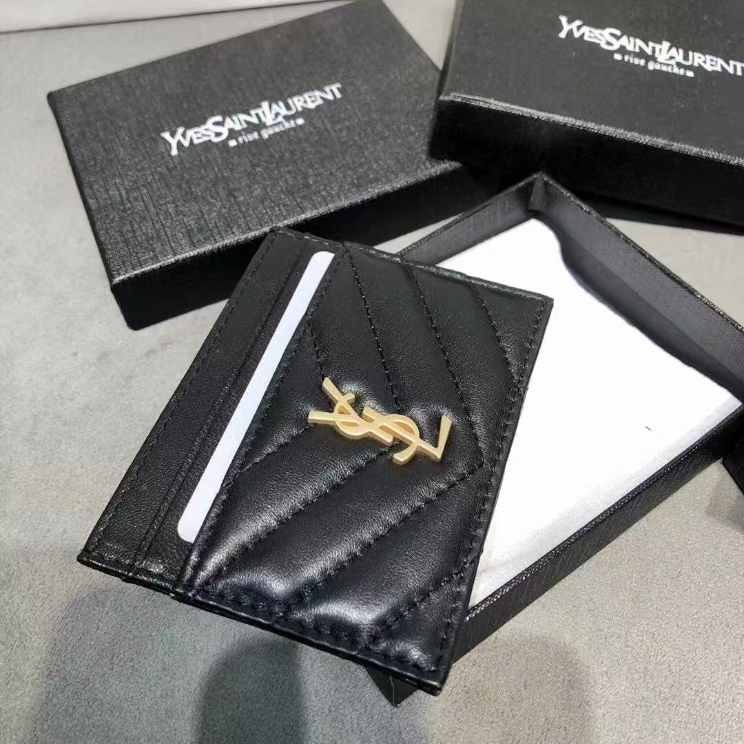 Dior Slim Card Holder Lambskin/Caviar Black 9x5cm view