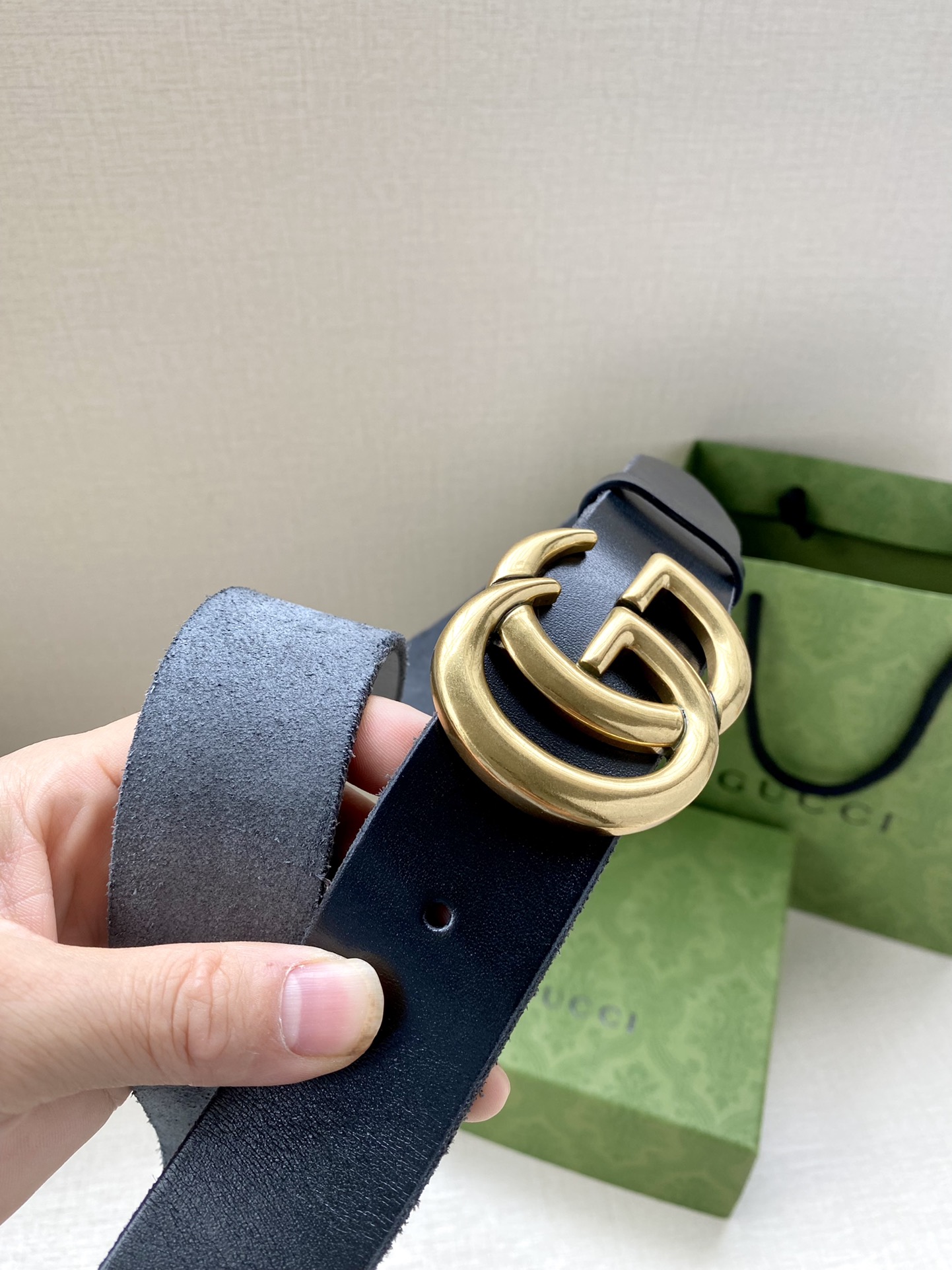 Gucci Double G Buckle Leather Belt 38mm Black Men (Variant) view