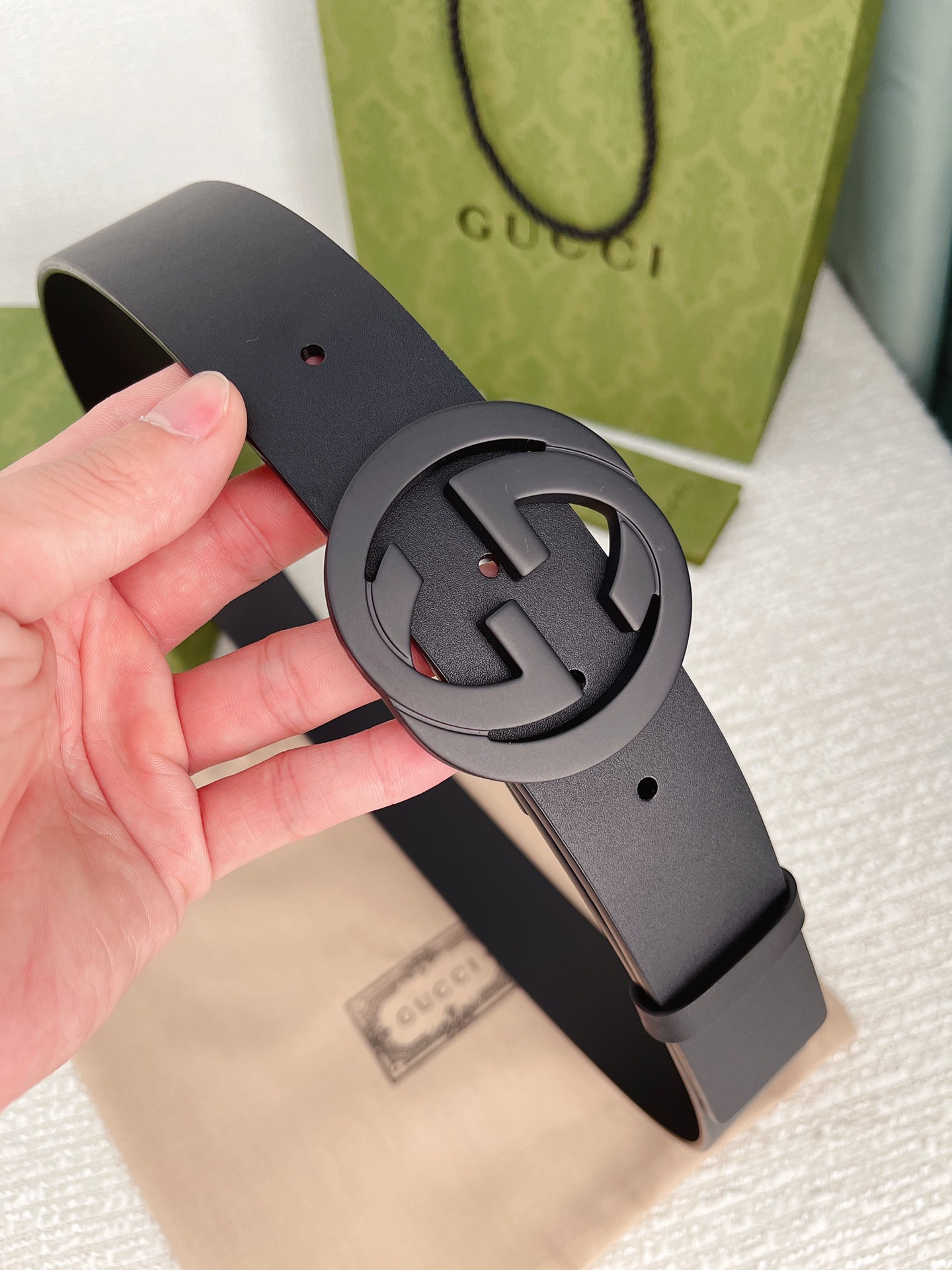 Gucci Double G Classic Reversible Leather Belt 38mm view