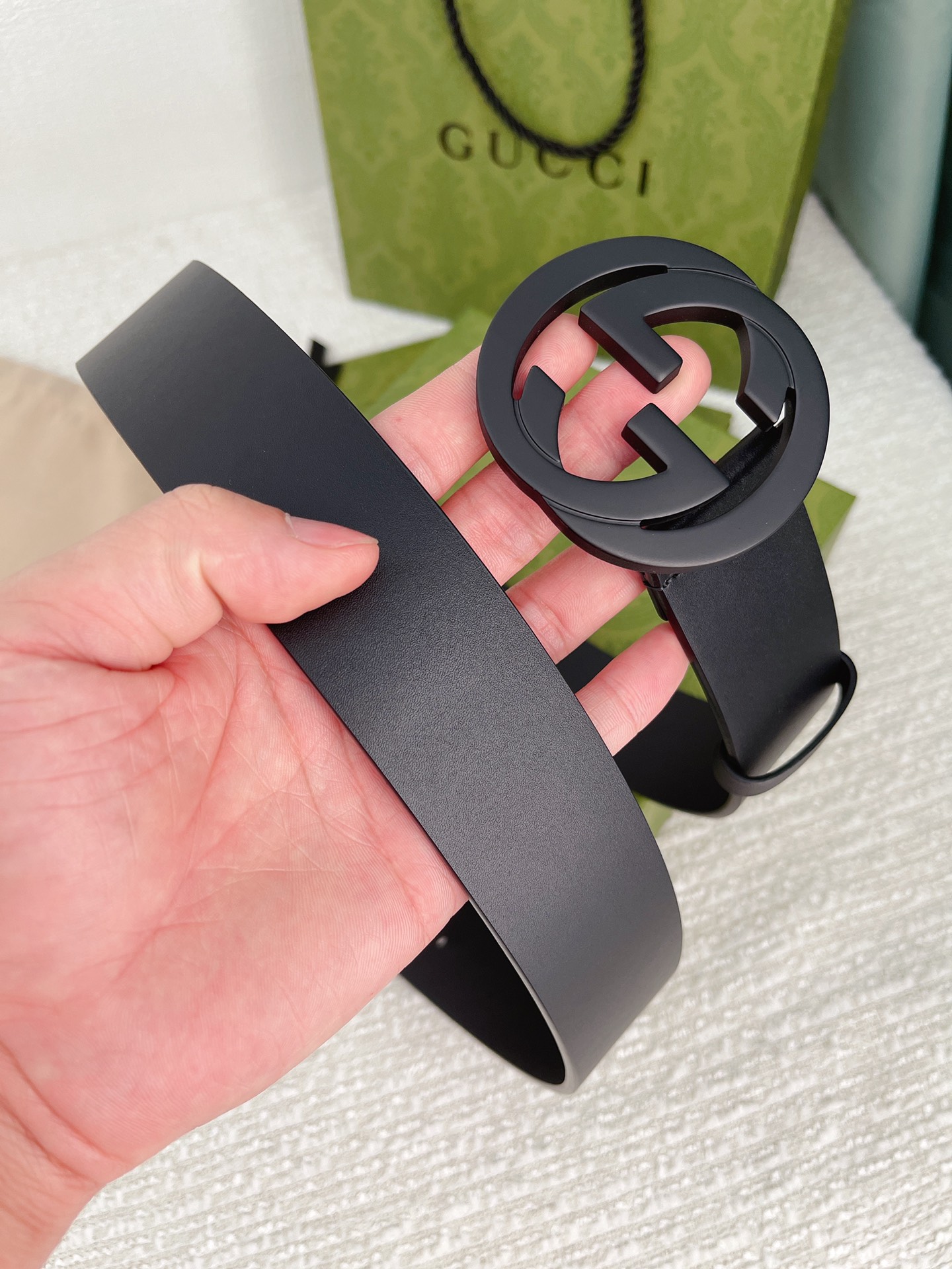 Gucci Double G Classic Reversible Leather Belt 38mm view