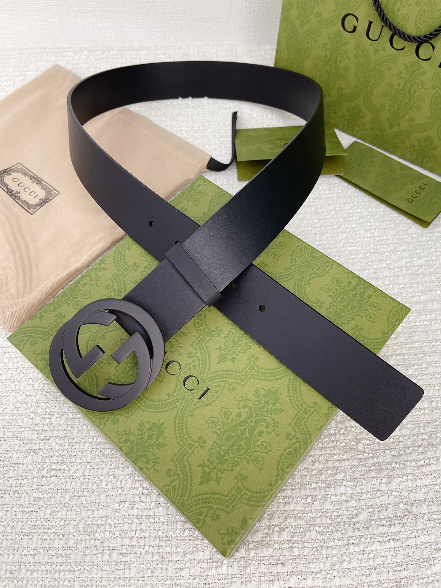 Gucci Double G Classic Reversible Leather Belt 38mm view