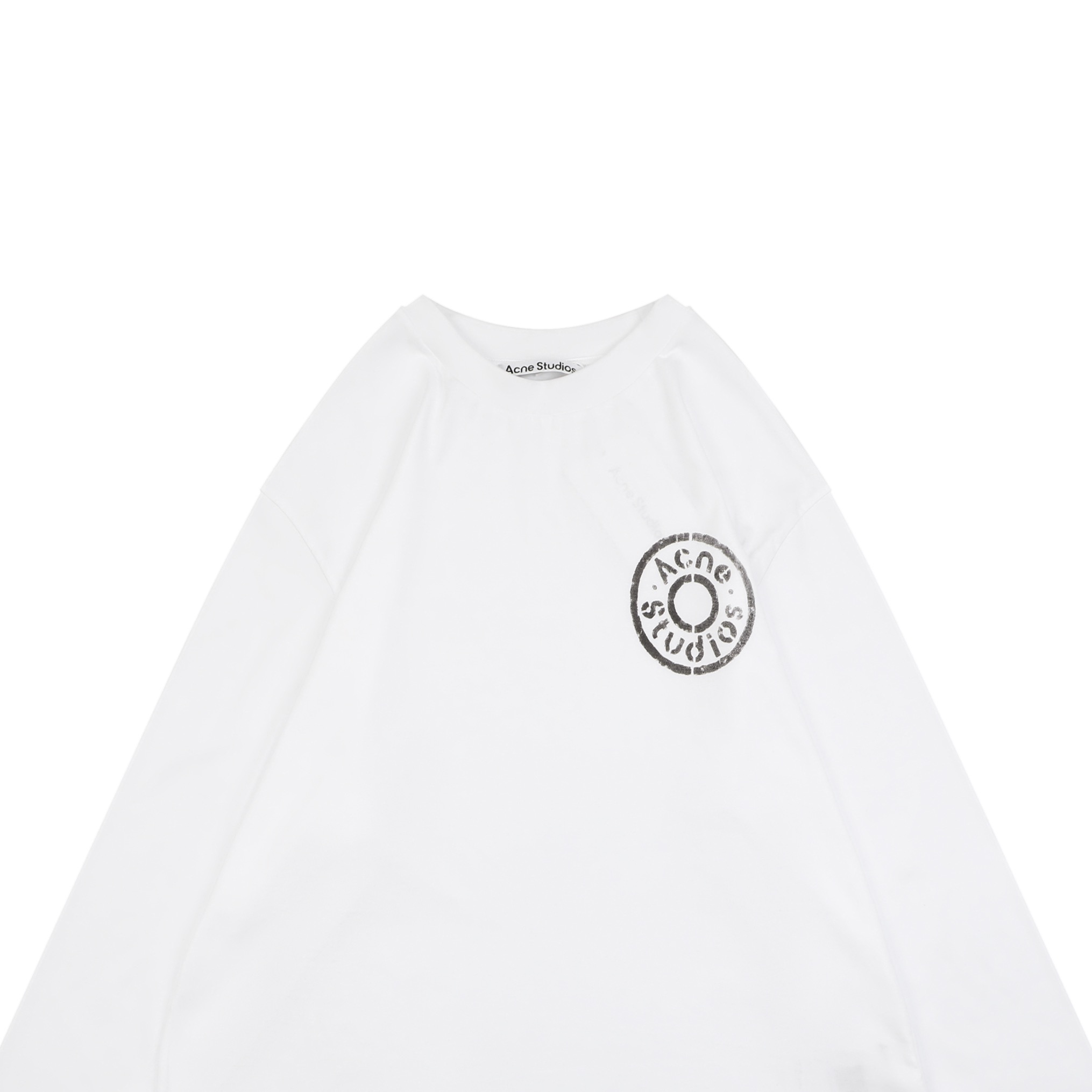 Acne Studios Mottled-Circle Badge Long-Sleeve T-Shirt view 3