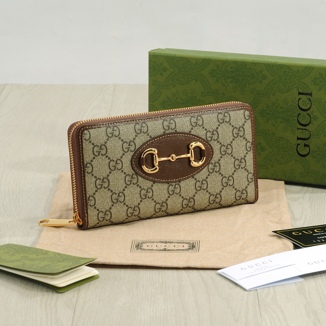 Gucci 1955 Horsebit Zip Wallet GG Supreme Canvas 19x10x3cm view