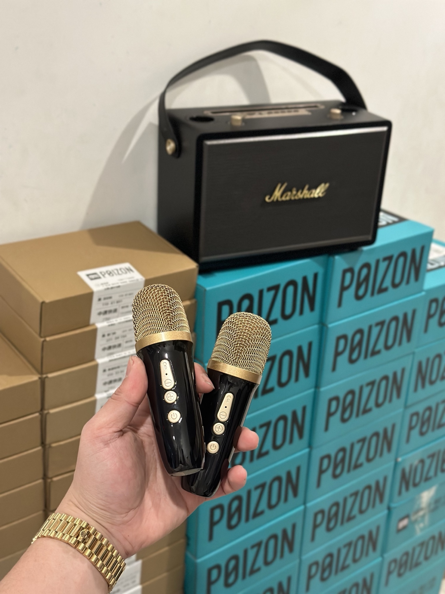 Marshall Dual-Microphone Karaoke Bluetooth Speaker 1:1 Replica view