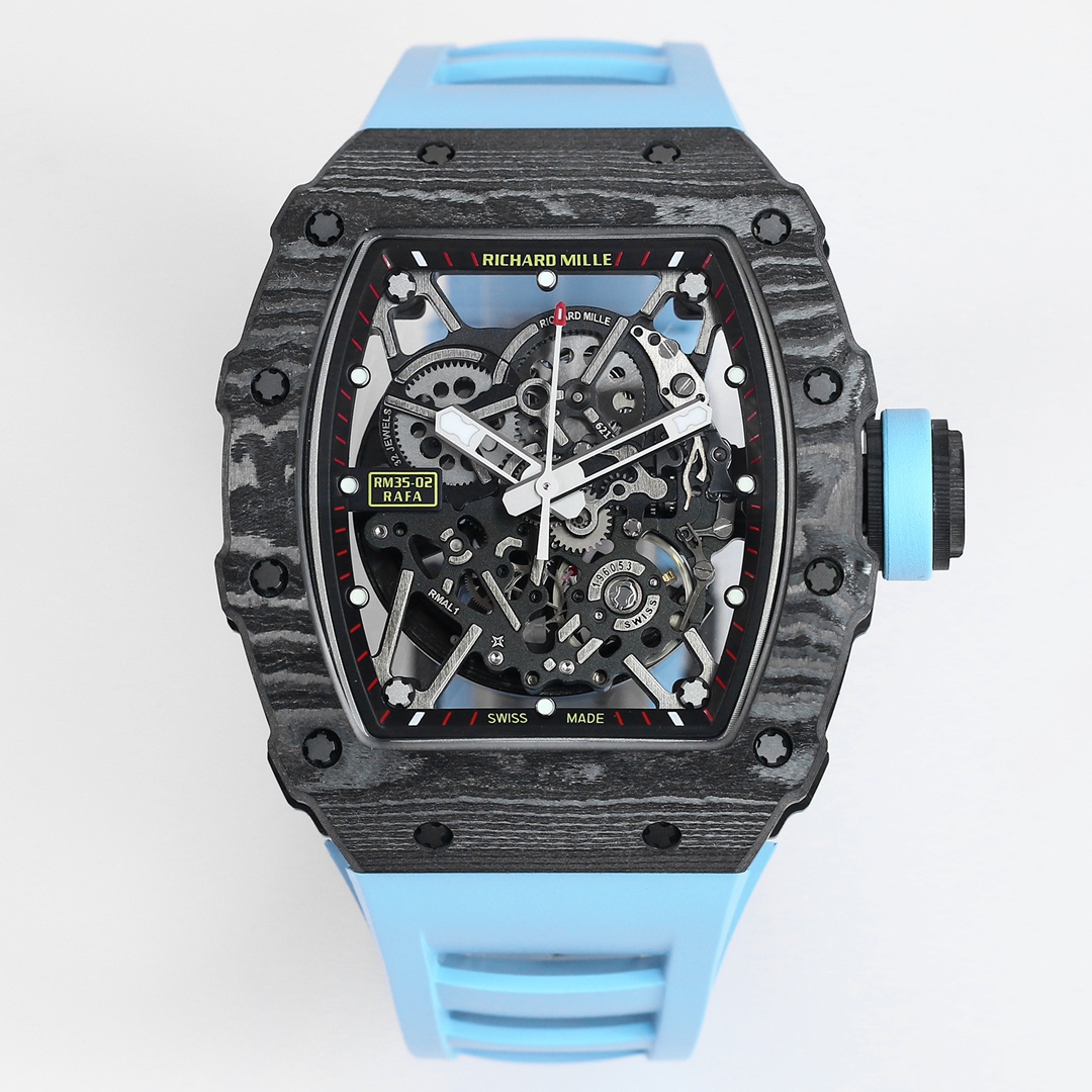 Richard Mille RM 35-02 Rafael Nadal NTPT Carbon Automatic Skeleton Watch BBR Edition