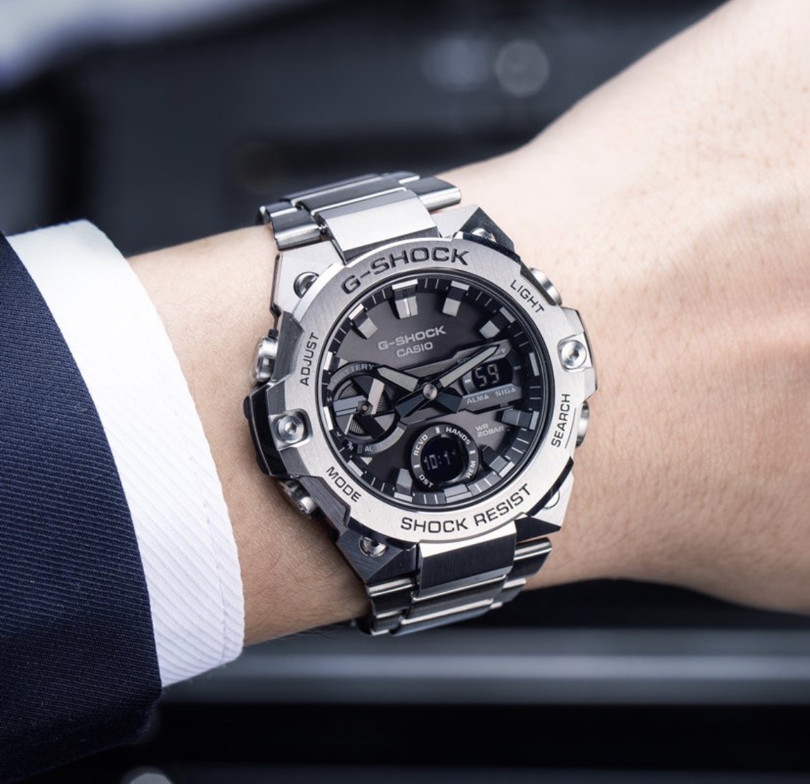 Casio G-Steel GST-B400 Slim Multi-Function Watch Steel or Rubber Strap view