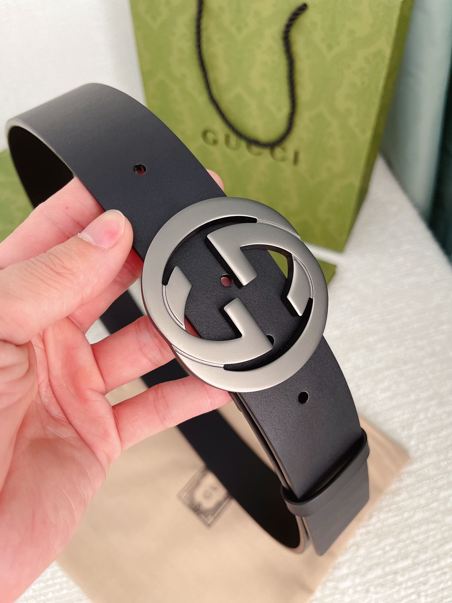 Gucci Double G Reversible Leather Belt 38mm view