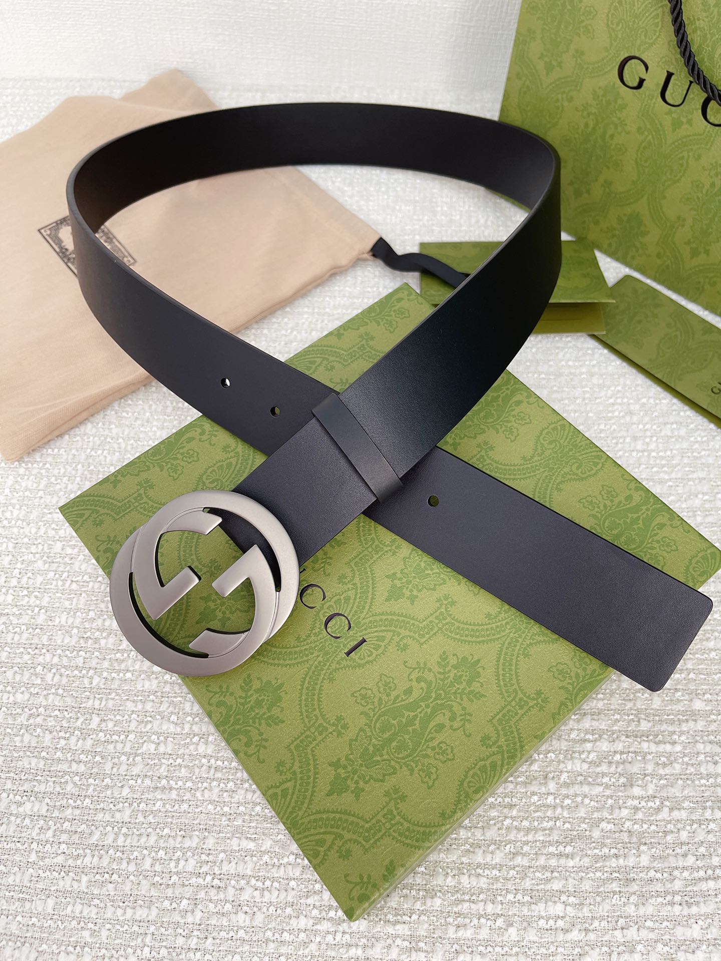Gucci Double G Reversible Leather Belt 38mm view