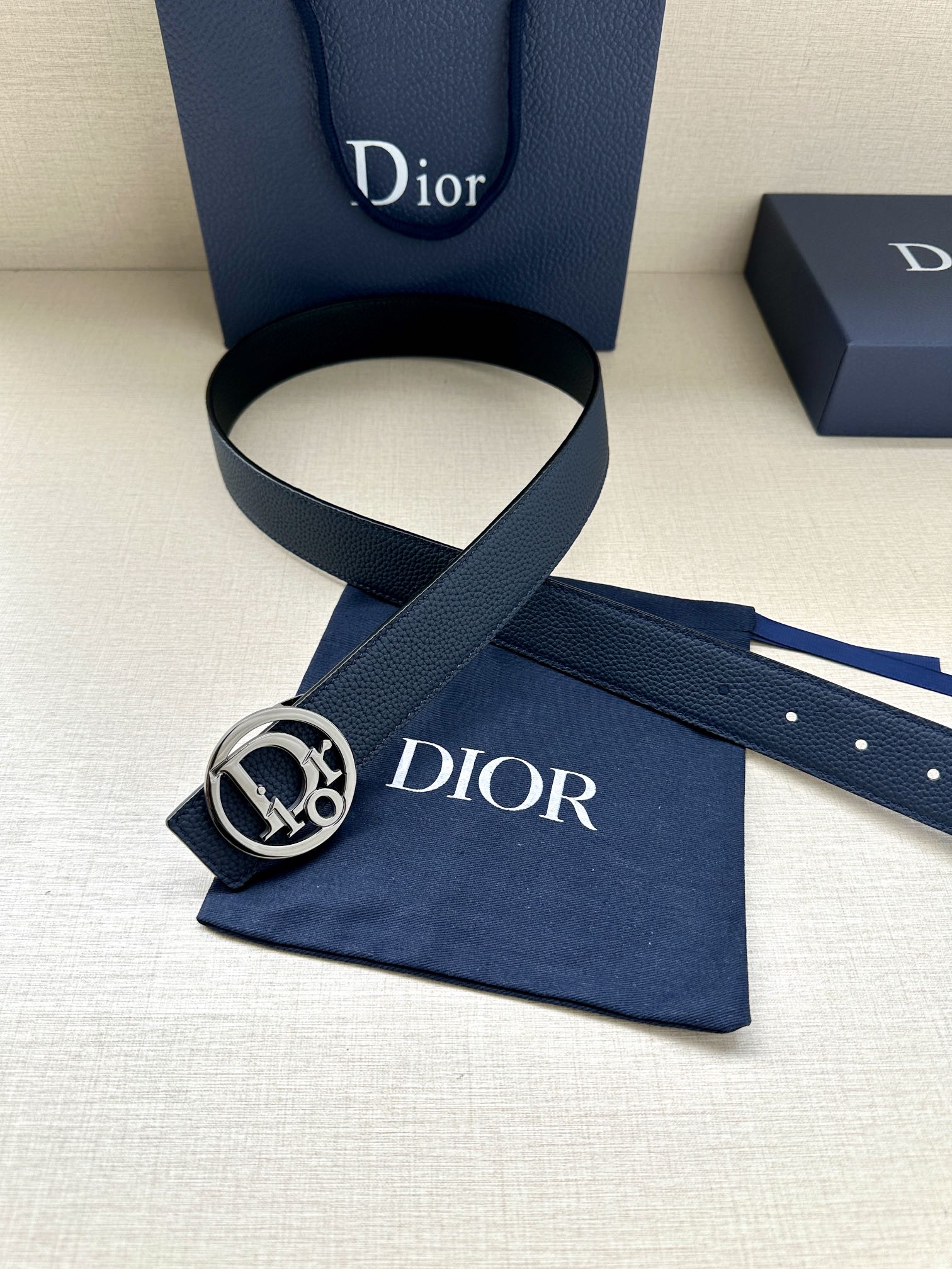 Dior CD Oblique Engraved Belt Buckle 35mm White/Gold view