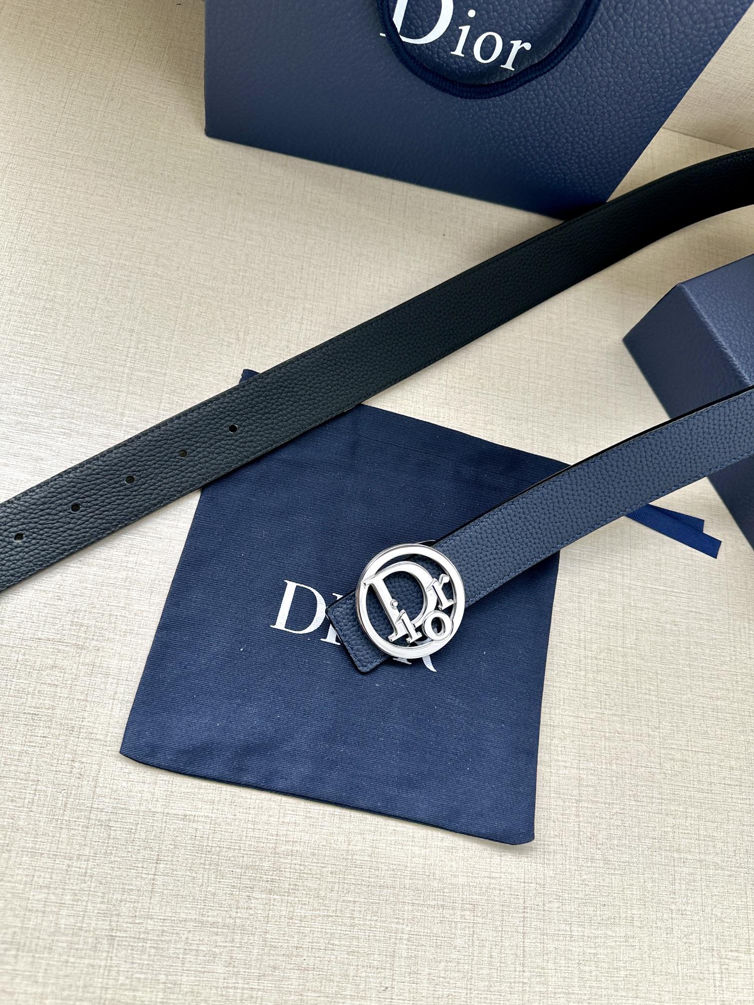 Dior CD Oblique Engraved Belt Buckle 35mm White/Gold view