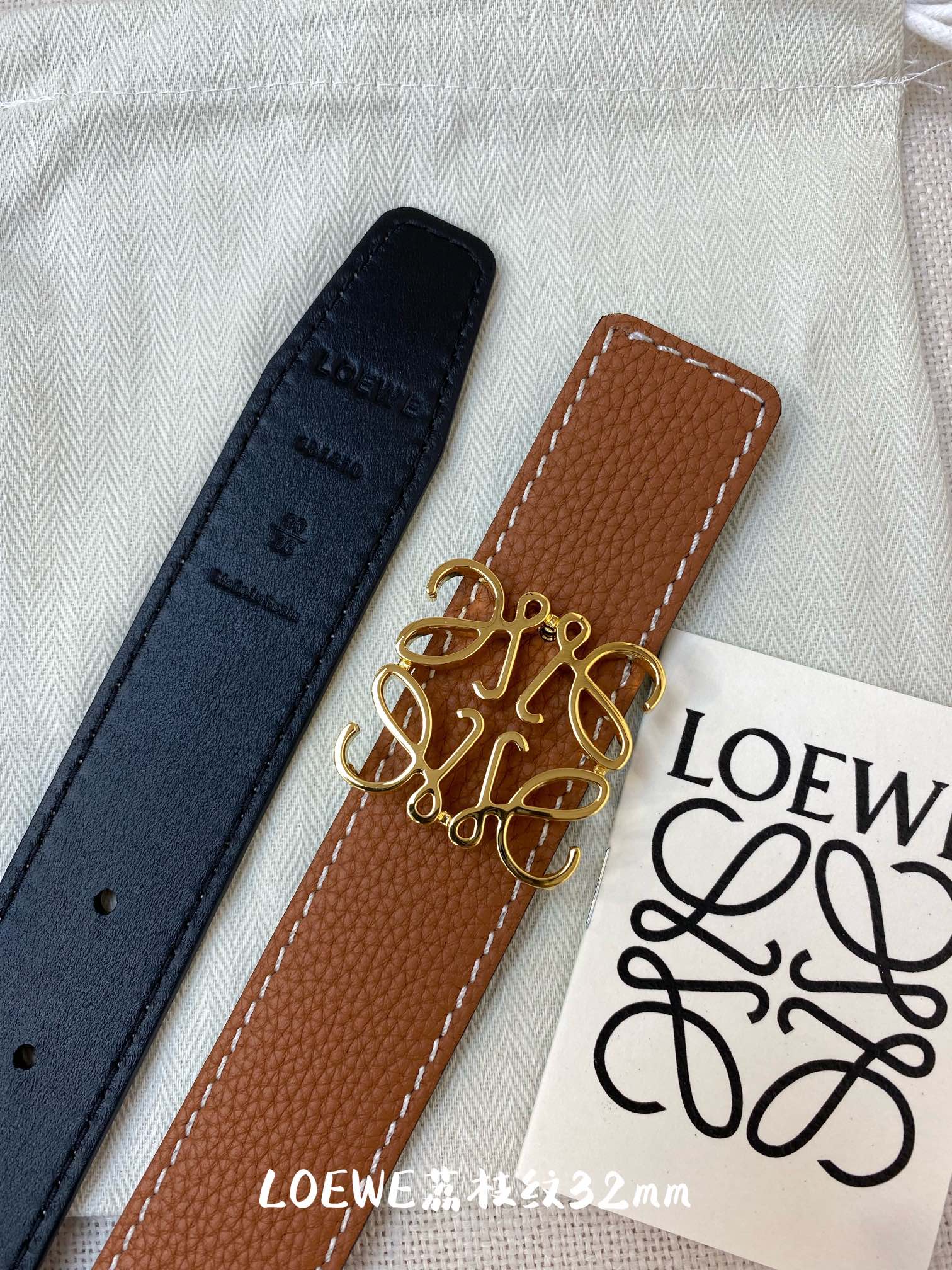 Loewe Double-Sided Calfskin Belt 32mm