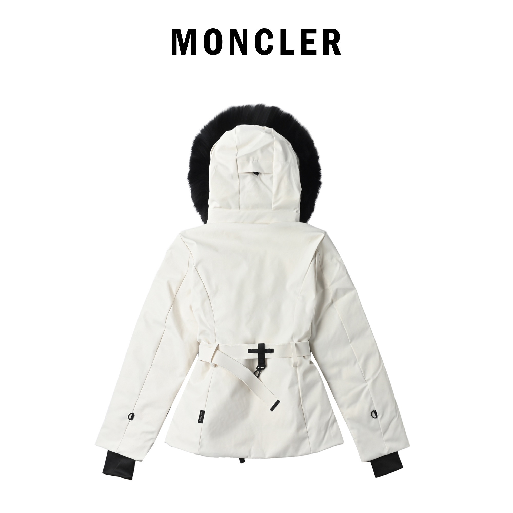 Moncler Bauges Hooded Down Jacket with Fox Fur Trim view 2