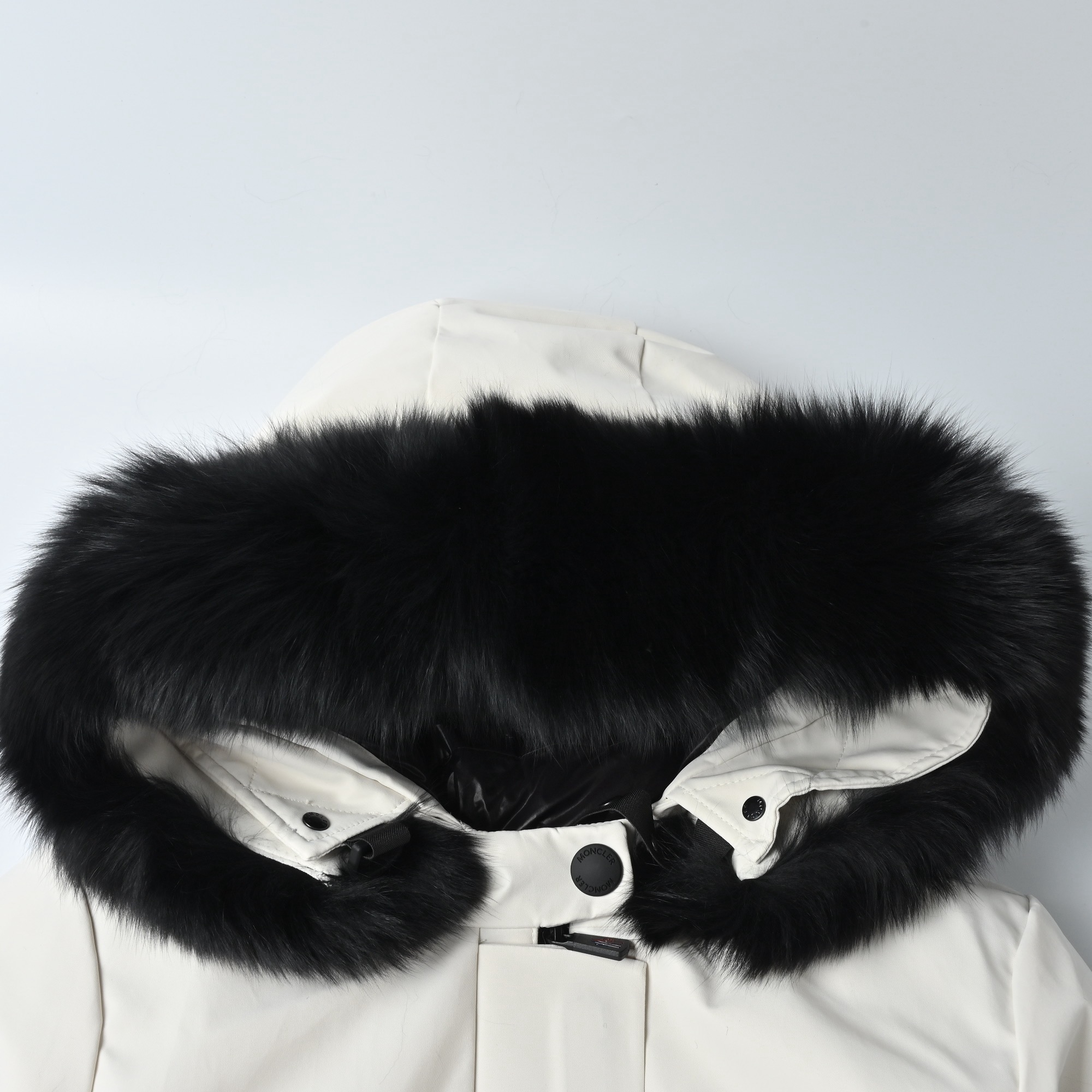 Moncler Bauges Hooded Down Jacket with Fox Fur Trim view 6