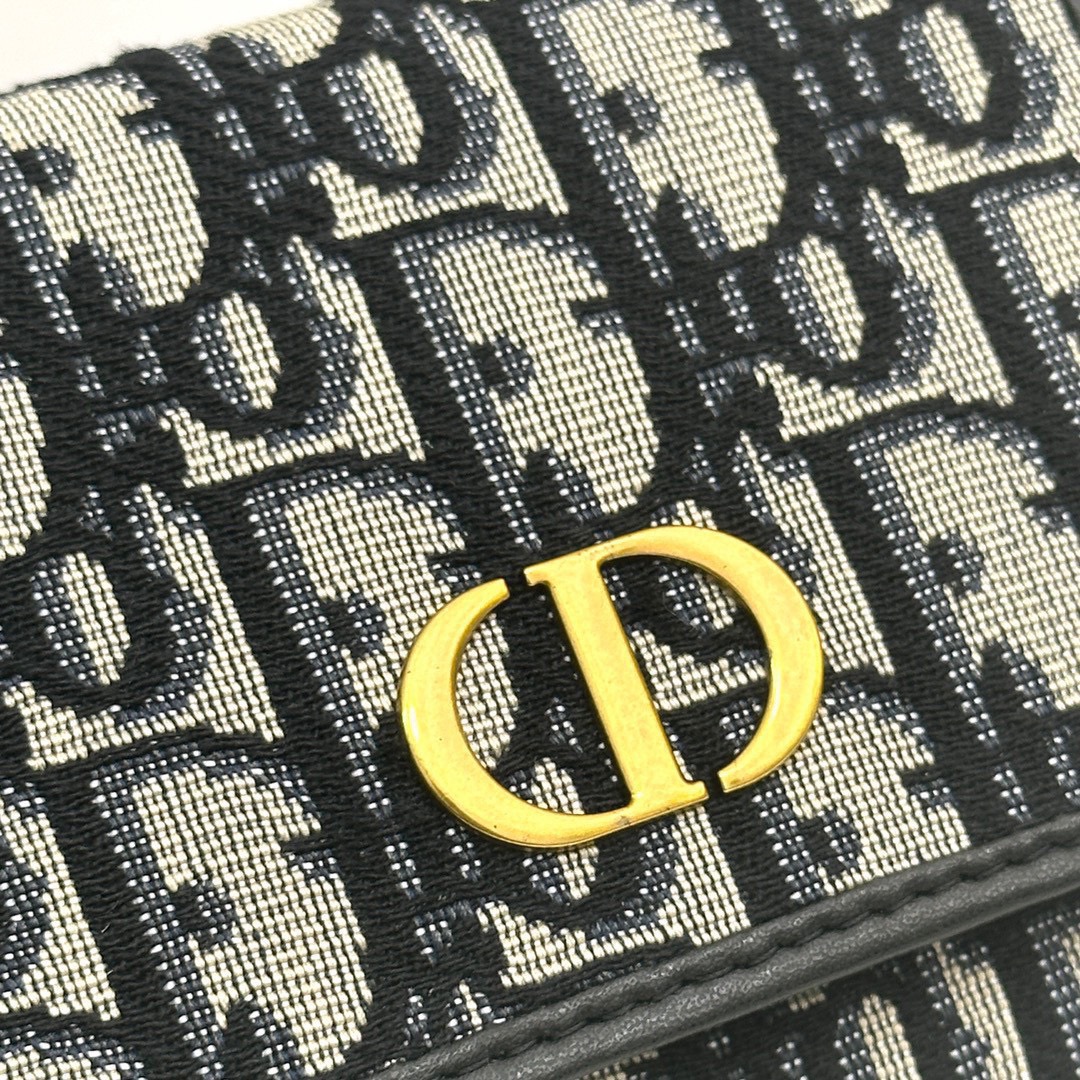 Dior 2088 Compact Leather Card Wallet 11x10x2cm Black view