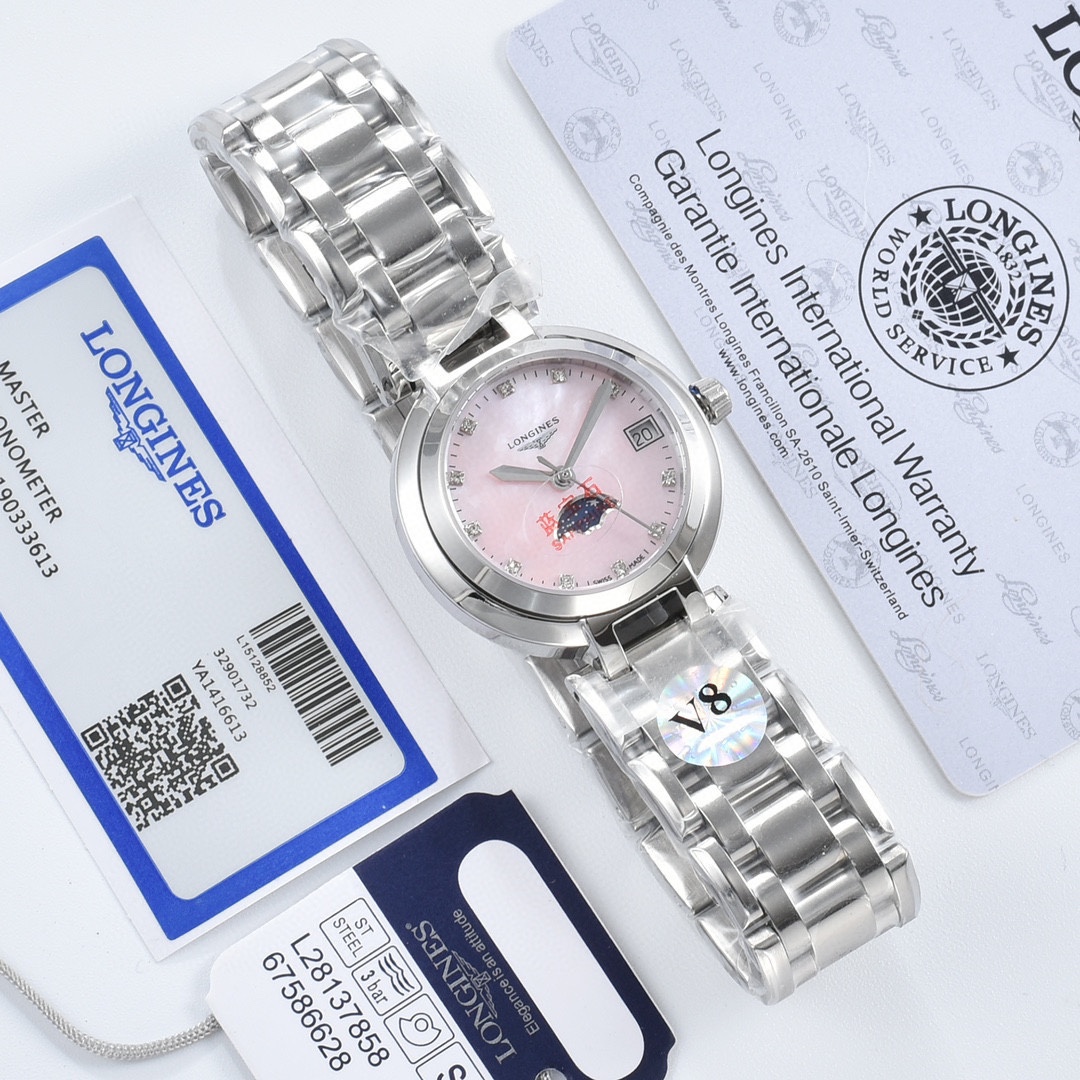 Longines Heart Moon Phase Ladies Quartz Watch 30.5 mm Sapphire-Coated Crystal view