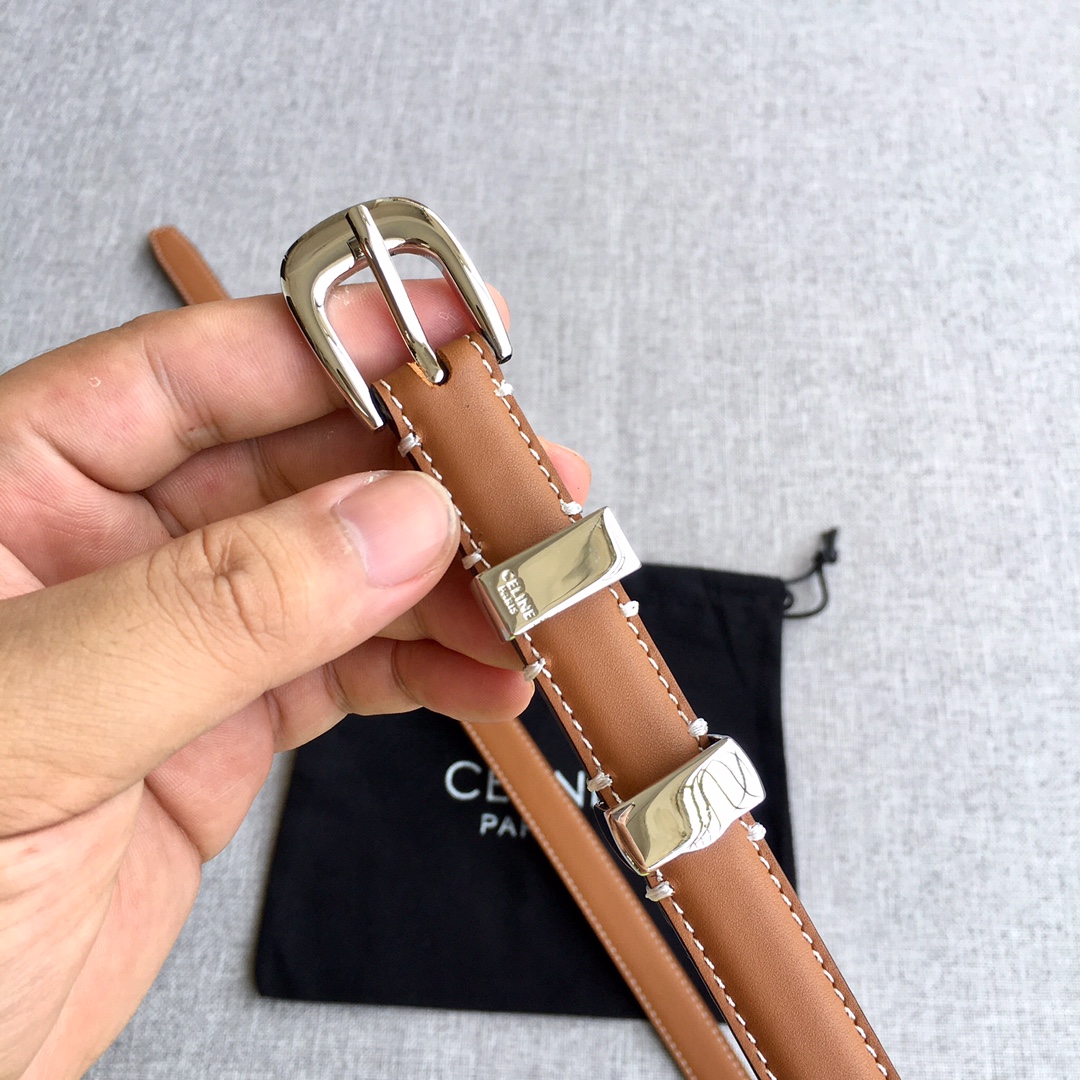 Celine Triomphe Logo Belt 1.8cm view