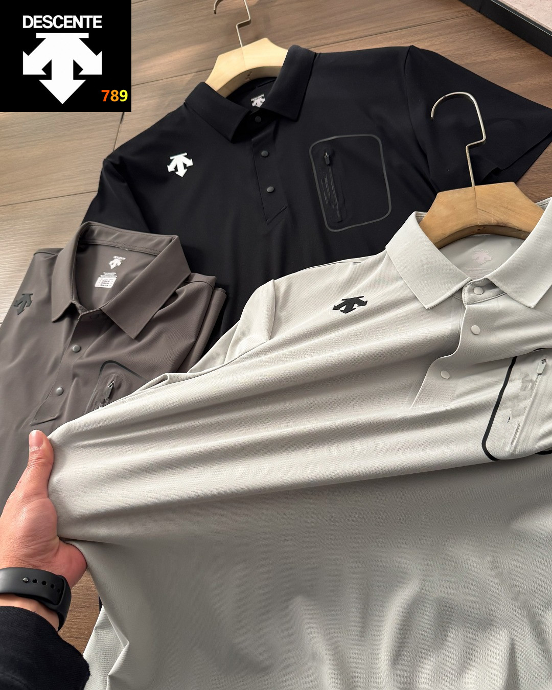 Descente Seamless Heat-Press Rapid-Dry Polo Shirt view 6