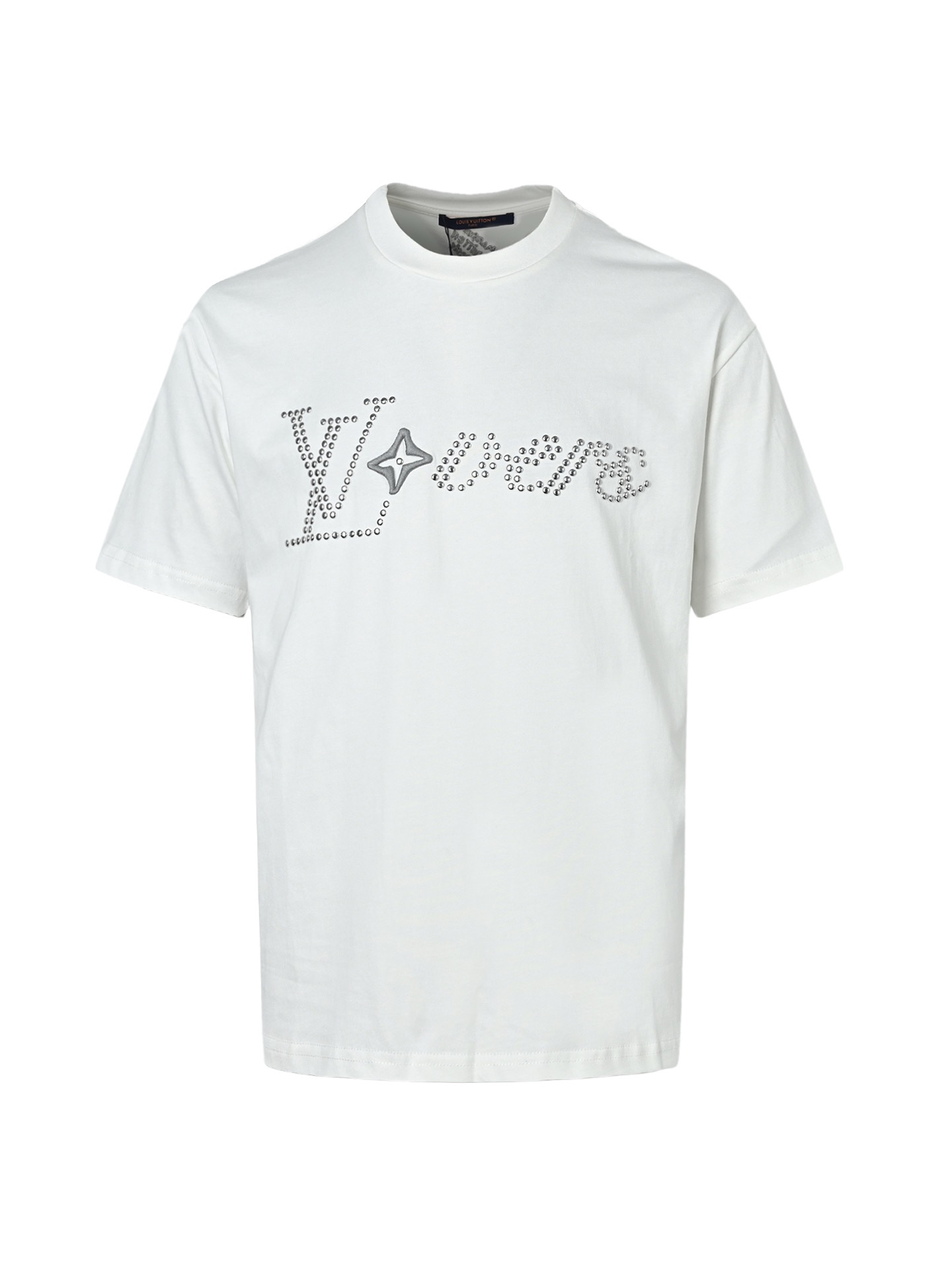 Louis Vuitton Stud and Floral Embroidery Short-Sleeve T-Shirt view 3