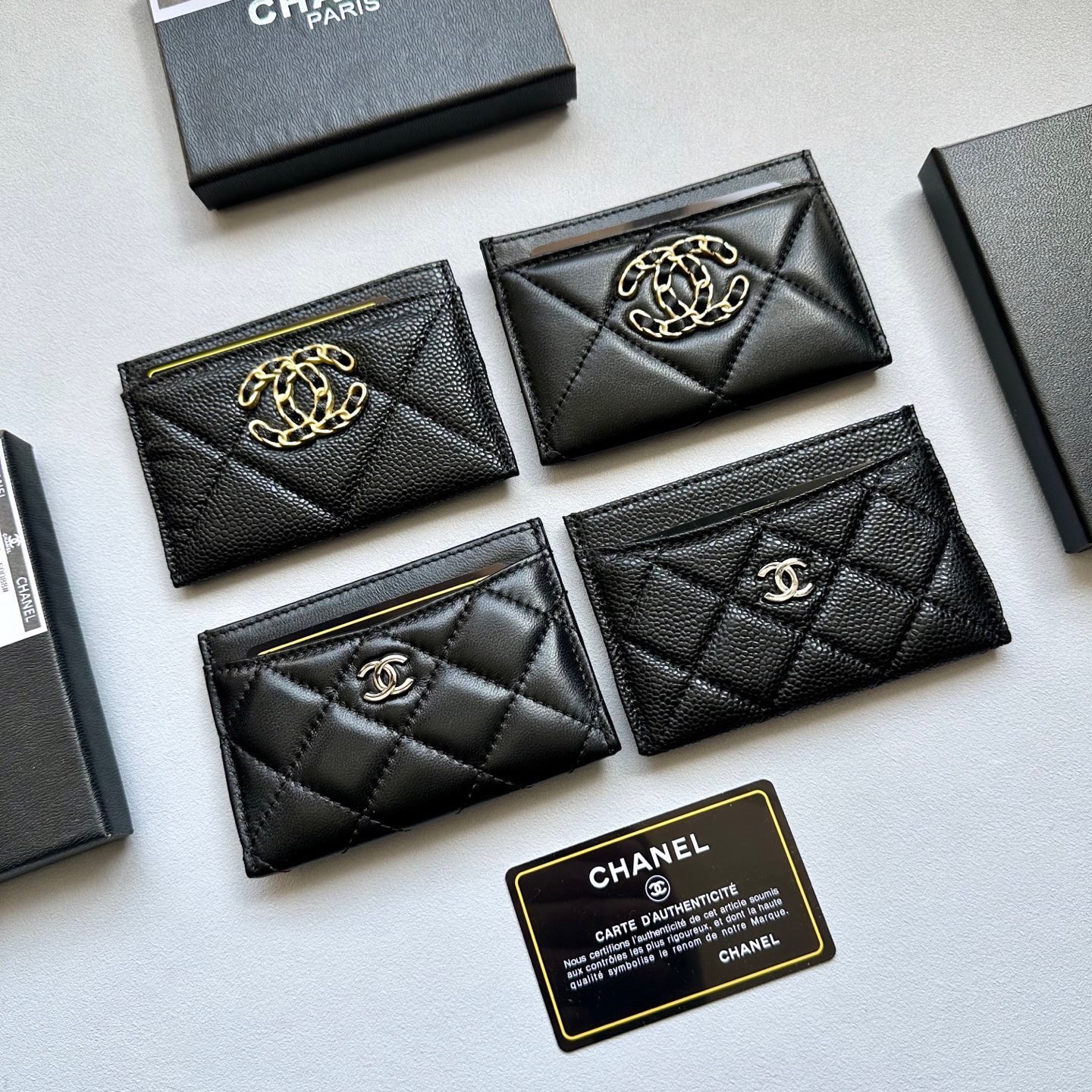 Luxury Logo Card Holder Wallet Black 9x5cm