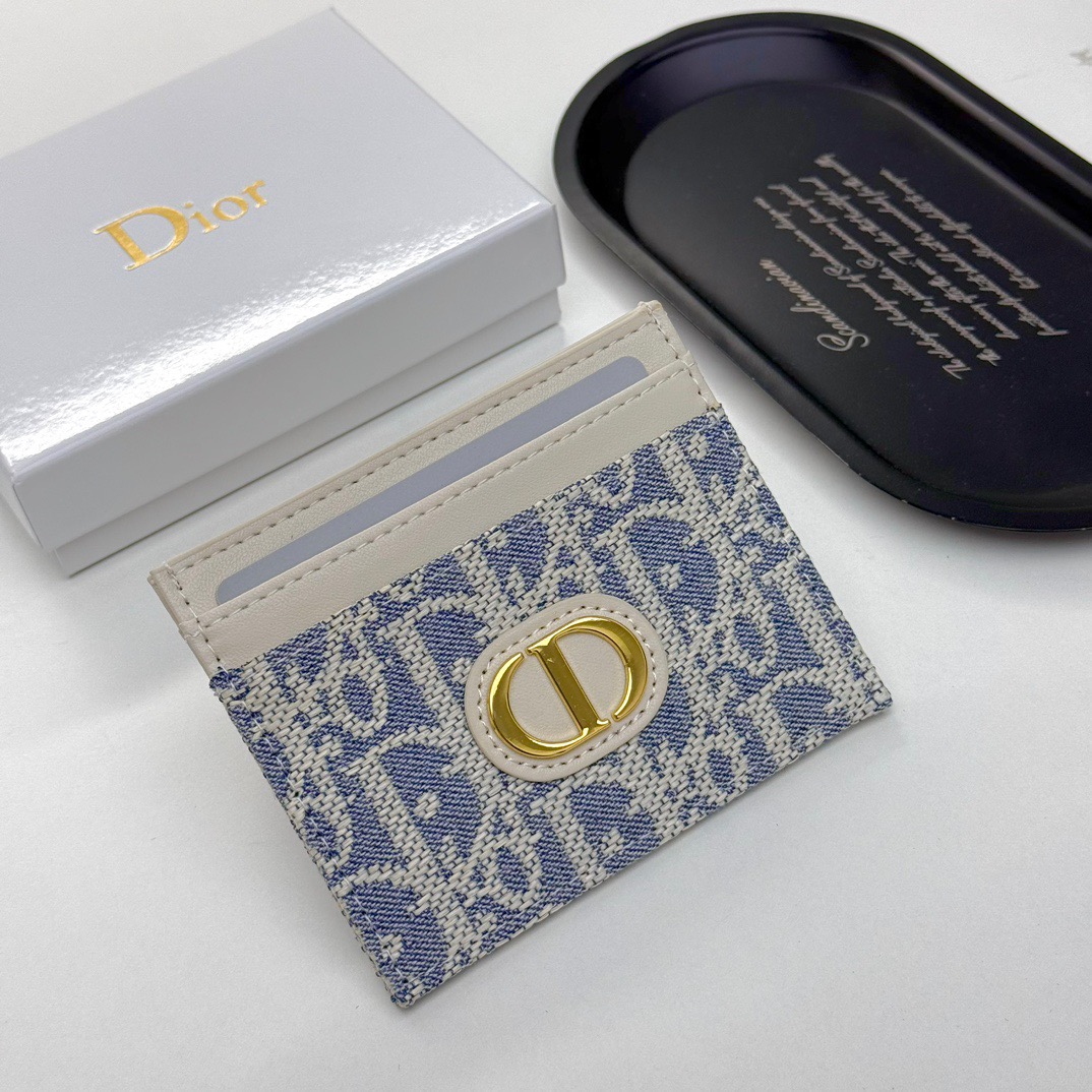 Dior D46 Slim Card Wallet 10 x 7.5 cm Cream