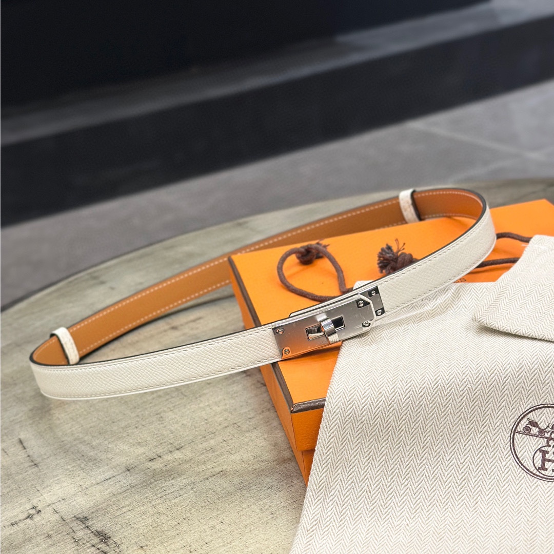 Hermes Kelly 1.8 cm Epsom Calfskin Belt Women
