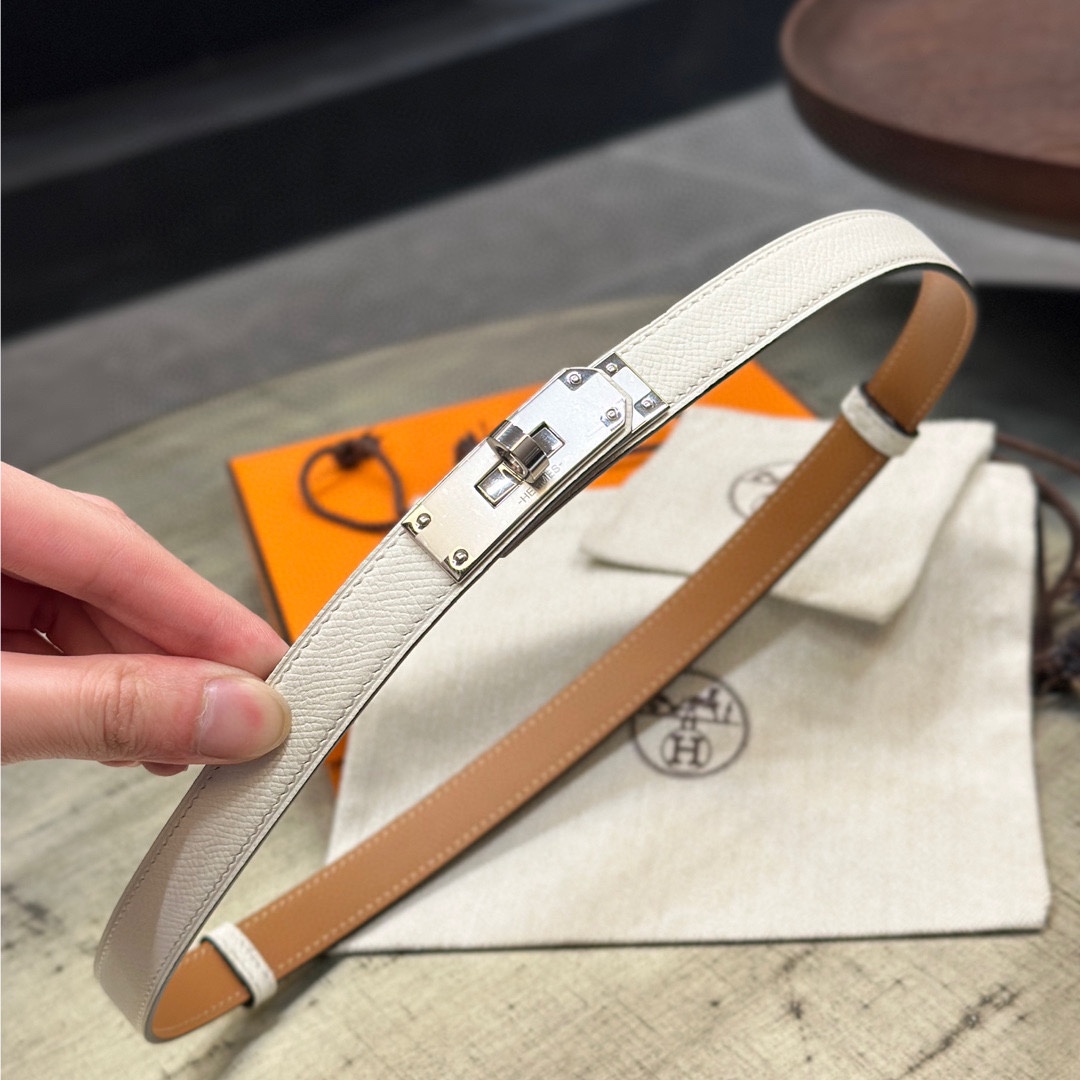 Hermes Kelly 1.8 cm Epsom Calfskin Belt Women view 3