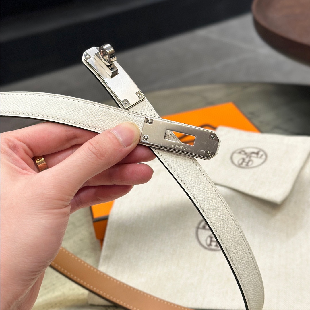 Hermes Kelly 1.8 cm Epsom Calfskin Belt Women view 5