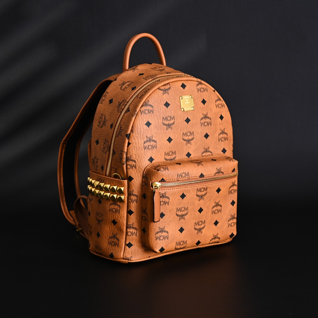 MCM Stark Visetos Canvas Studded Backpack Medium 32 x 27 x 14 cm