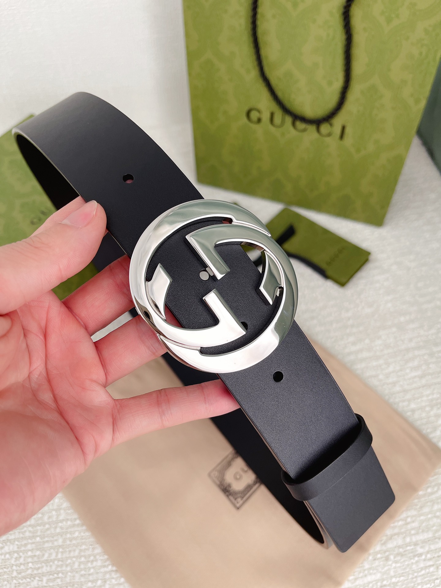 Gucci Double G Reversible Calfskin Belt 3.8cm view 2