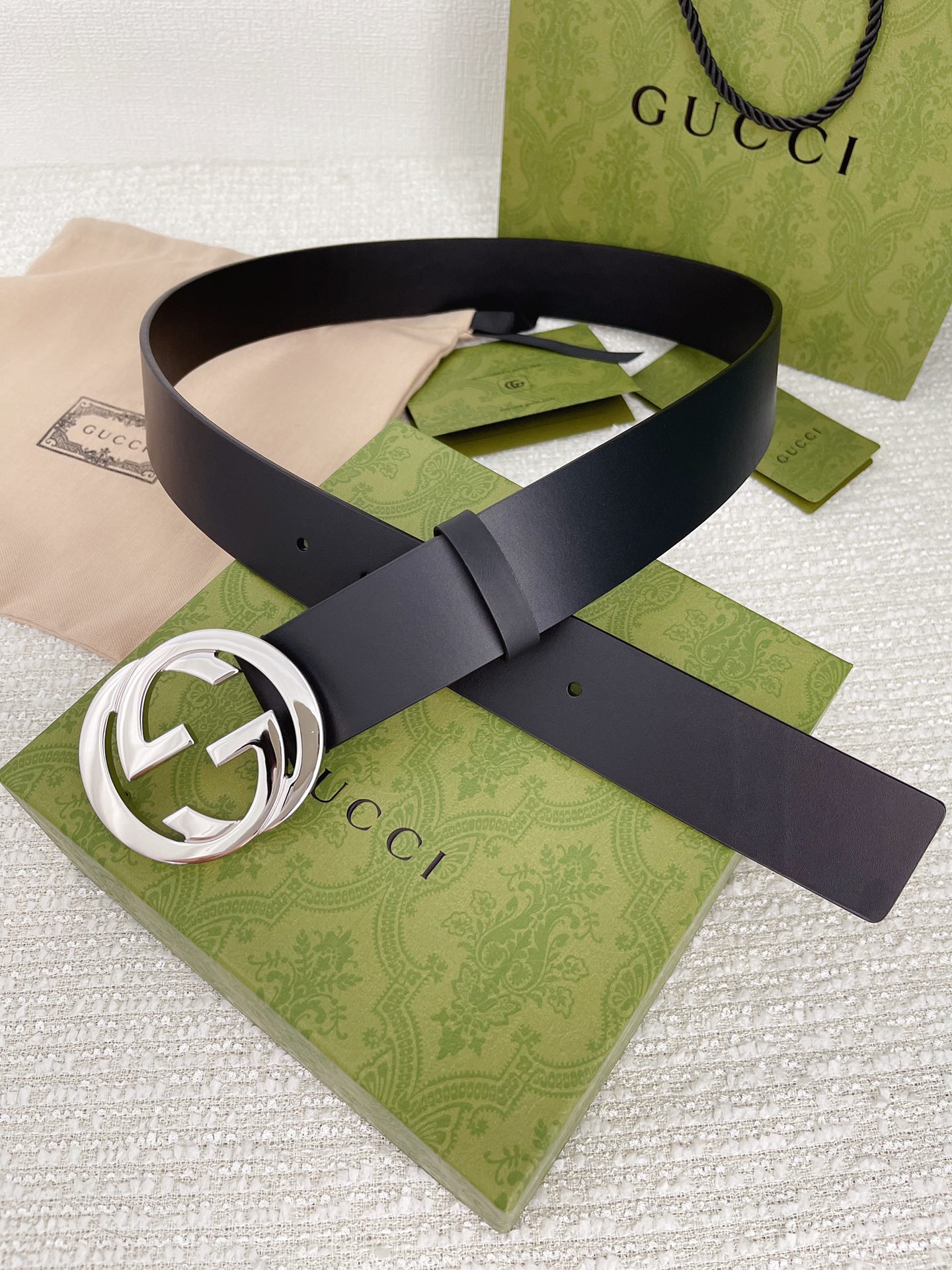Gucci Double G Reversible Calfskin Belt 3.8cm view 5