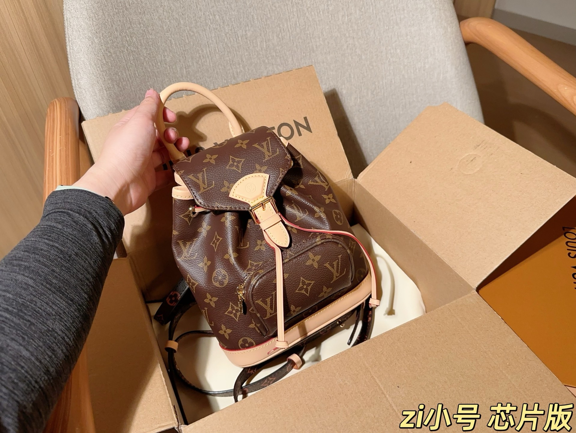 Louis Vuitton Montsouris BB Monogram Backpack with NFC Chip view 2