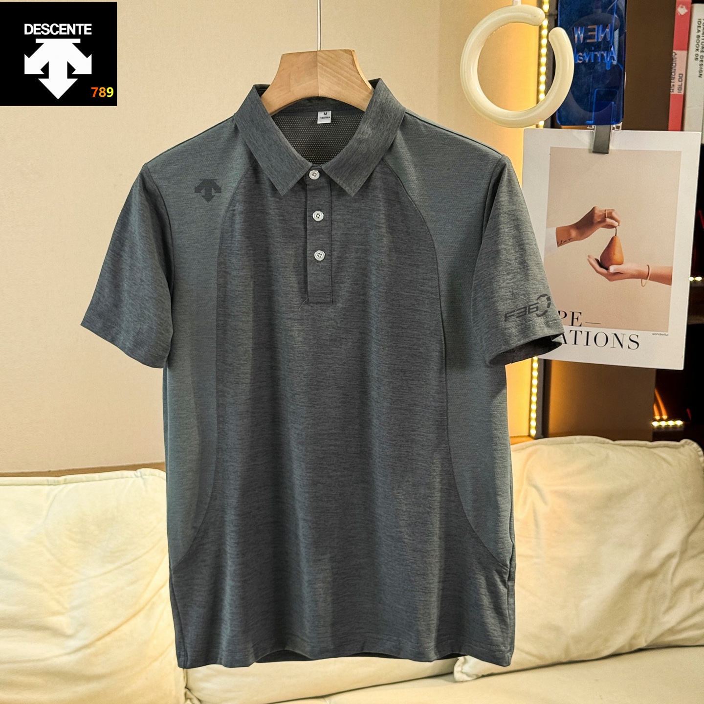 Descente High-End Mesh-Splice Ice-Silk Quick-Dry Polo Shirt view 2