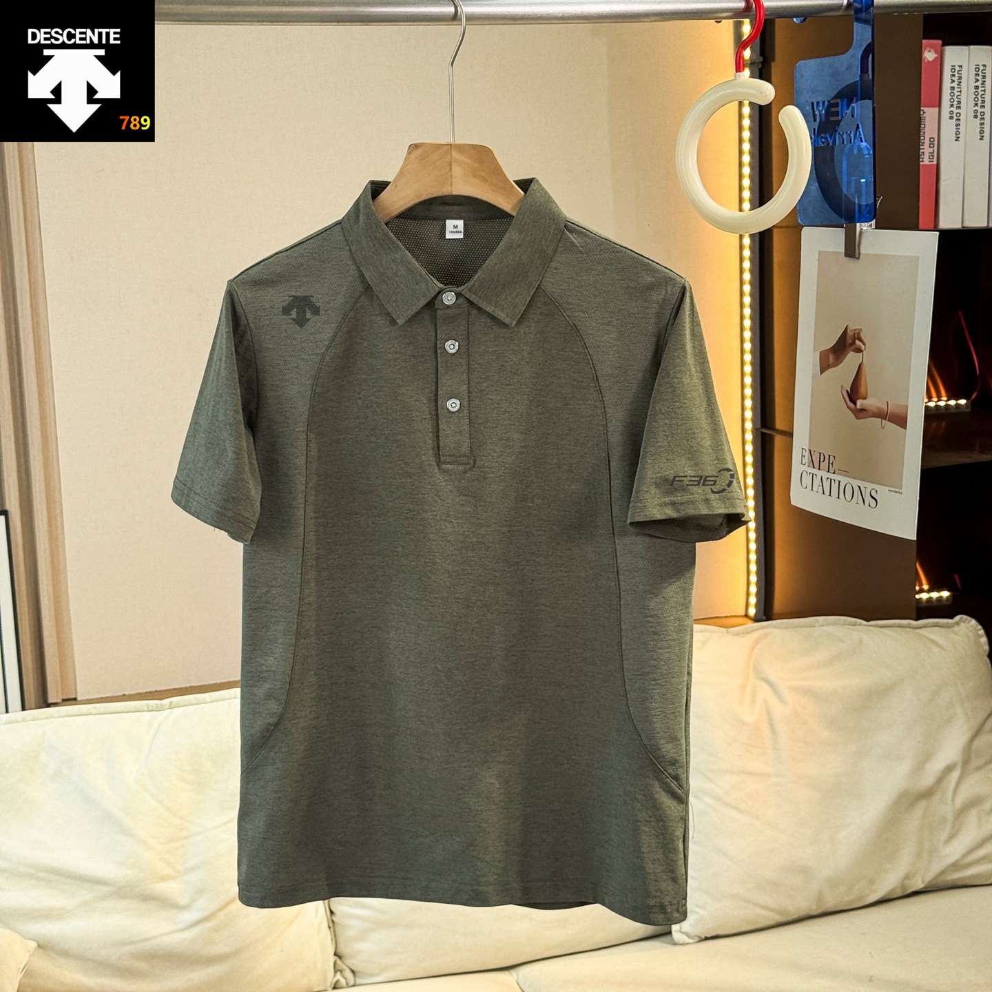 Descente High-End Mesh-Splice Ice-Silk Quick-Dry Polo Shirt view 3