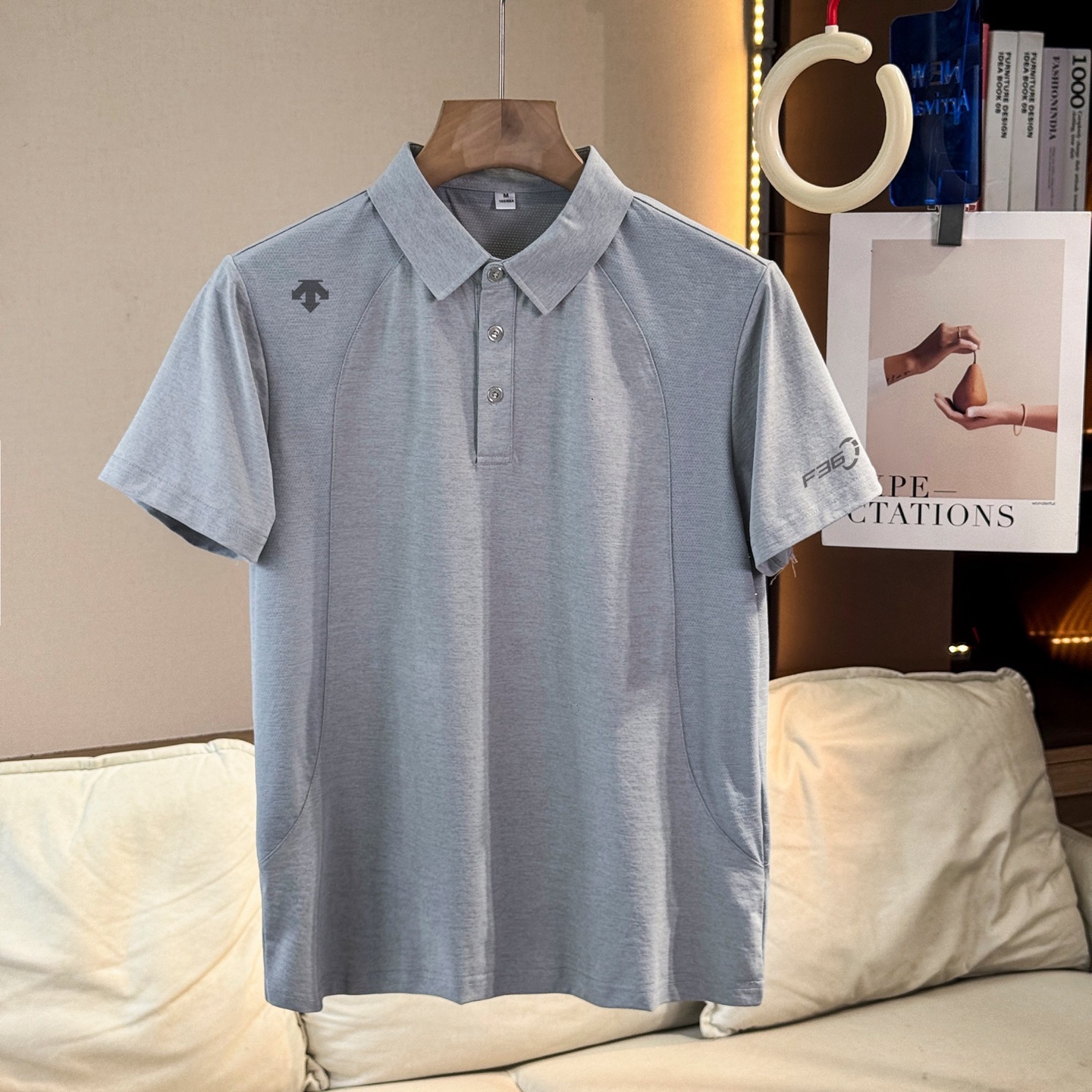 Descente High-End Mesh-Splice Ice-Silk Quick-Dry Polo Shirt view 5