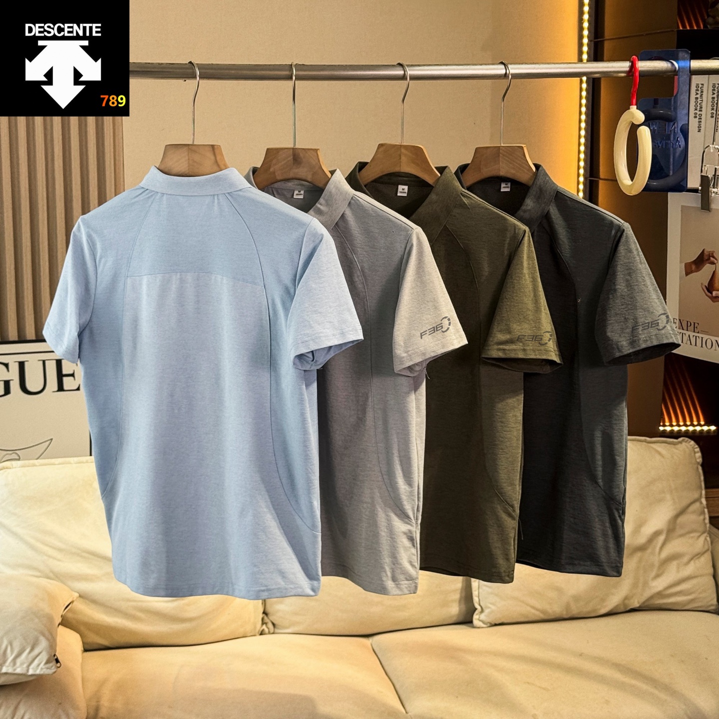 Descente High-End Mesh-Splice Ice-Silk Quick-Dry Polo Shirt view 6
