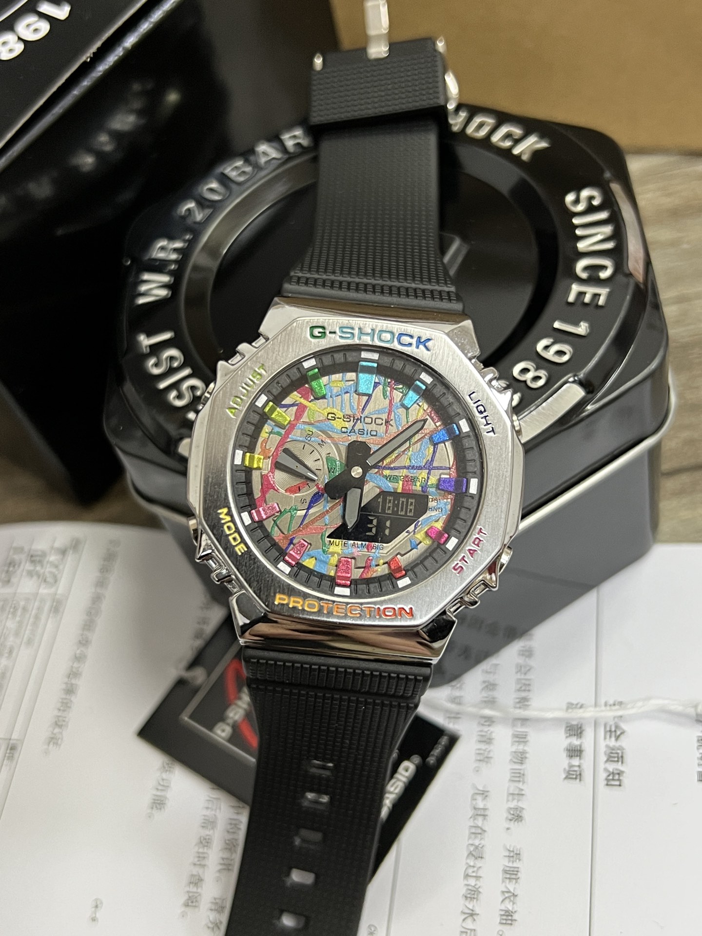 Casio G-Shock GM-2100 / ECB-10YP Octagon Metal-Case Ana-Digi Watch view 4
