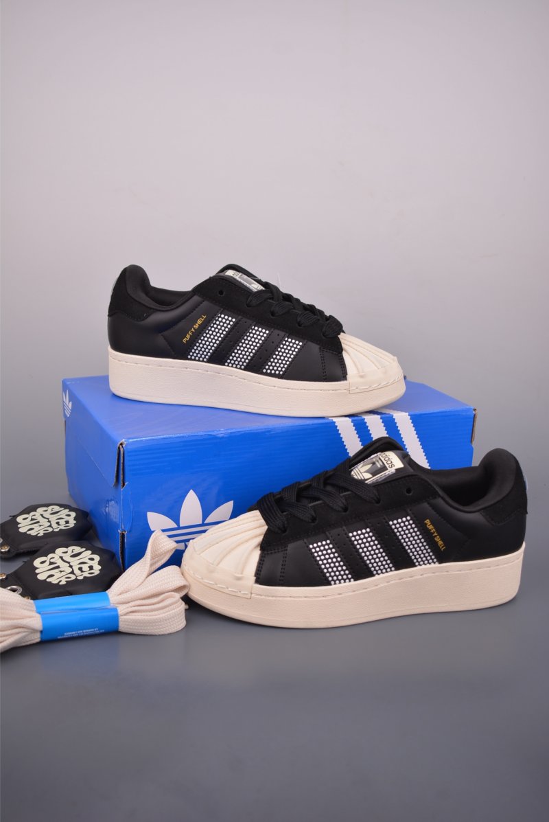 Adidas Originals Superstar Puffy Shell Logo 'Black / White' view