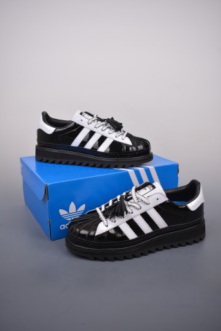 Adidas Superstar x CLOT 'Black / White / Blue' view 14