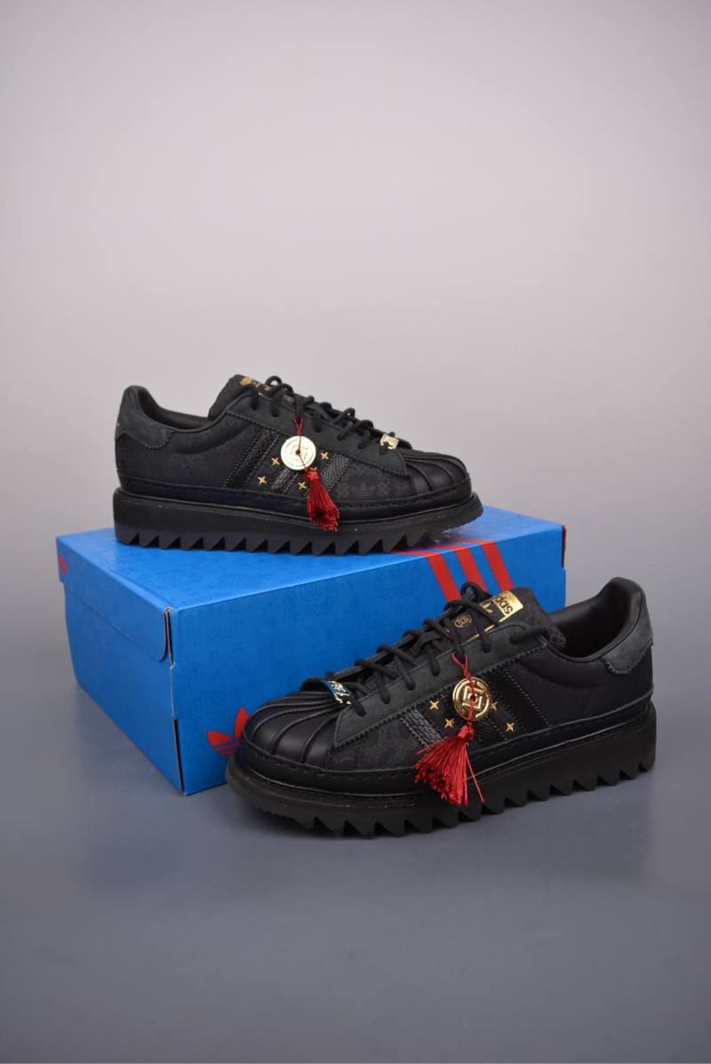 Clot x Adidas Originals Superstar 'Black / White / Blue' view