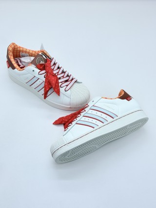Disney x Adidas Originals Superstar 2 'Cloud White / Scarlet' view 2