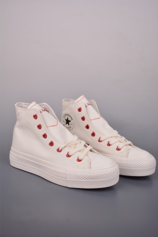 Converse All Star Lift 'White / Red Hearts' view 1