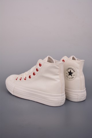 Converse All Star Lift 'White / Red Hearts' view 2
