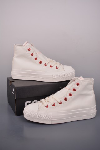 Converse All Star Lift 'White / Red Hearts' view 5