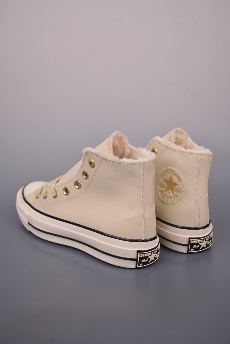 Converse Chuck 1970s Fur Lined 'Cream / Black / Gold' view