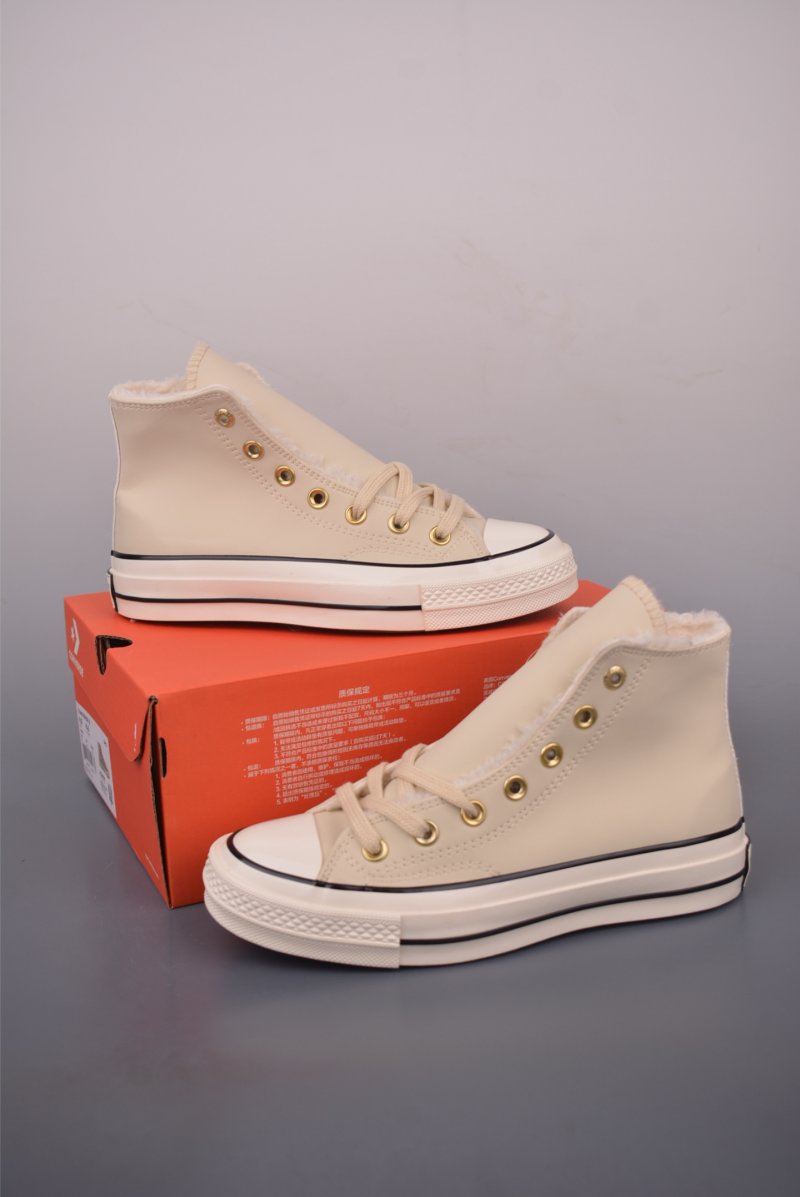 Converse Chuck 1970s Fur Lined 'Cream / Black / Gold' view